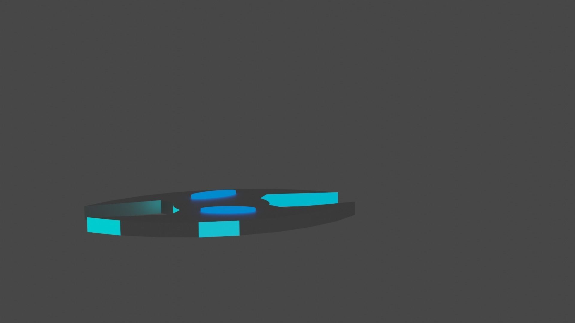 low poly futuristic flying hoverboard 3D model_3