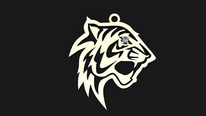 tiger pendant 3D model 3D print model