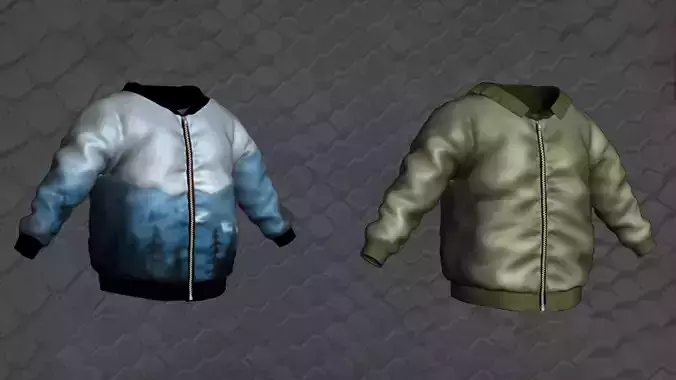 Blue and Green Bomber Jackets