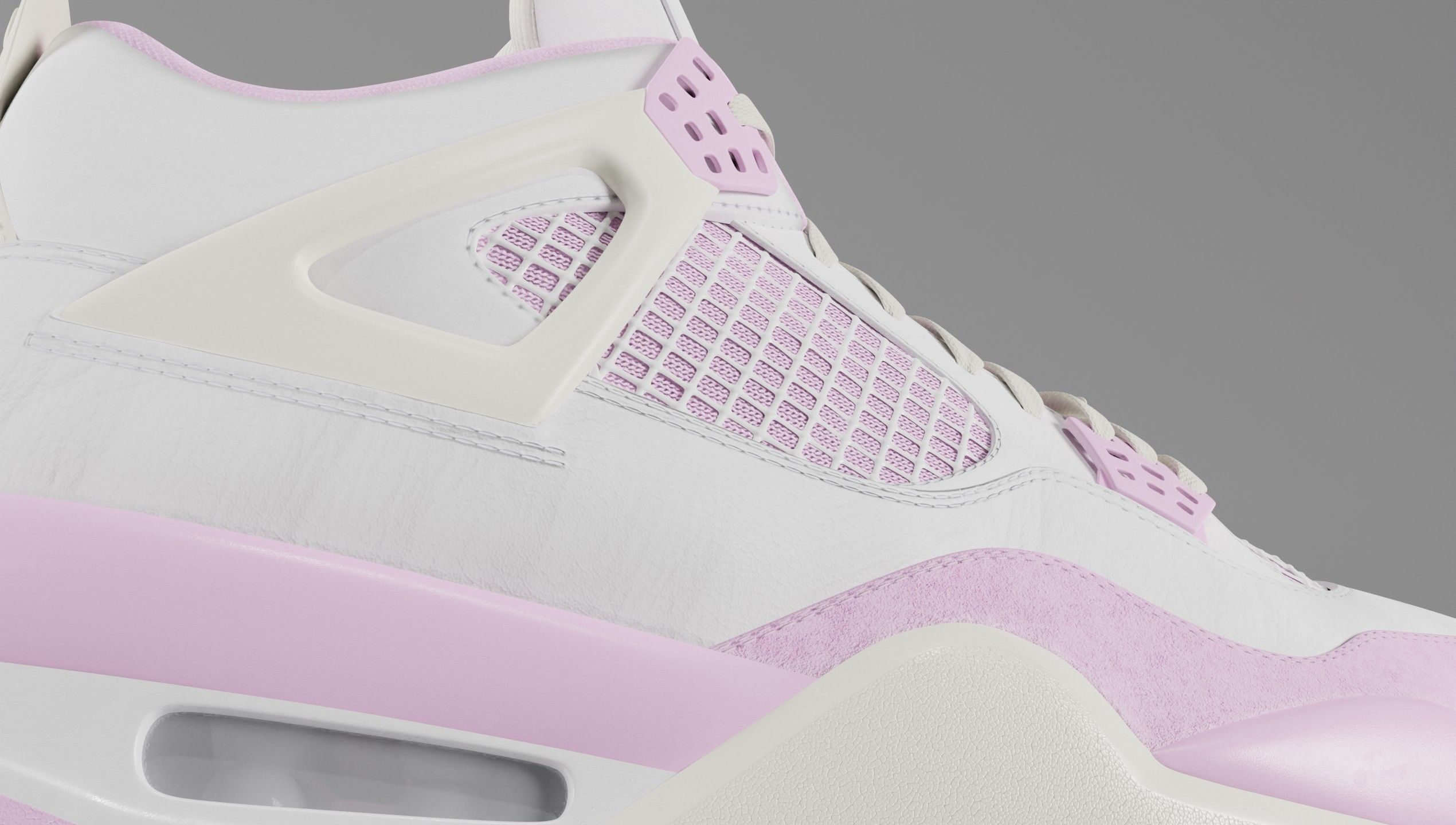 Jordan 4 Bubblegum Shoe Low-poly 3D model_54