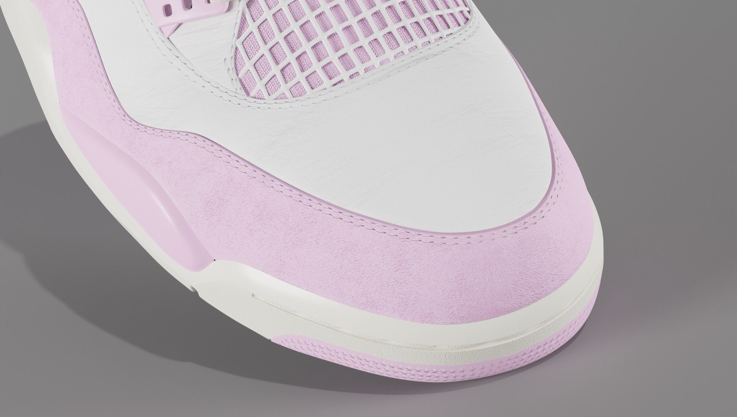 Jordan 4 Bubblegum Shoe Low-poly 3D model_4