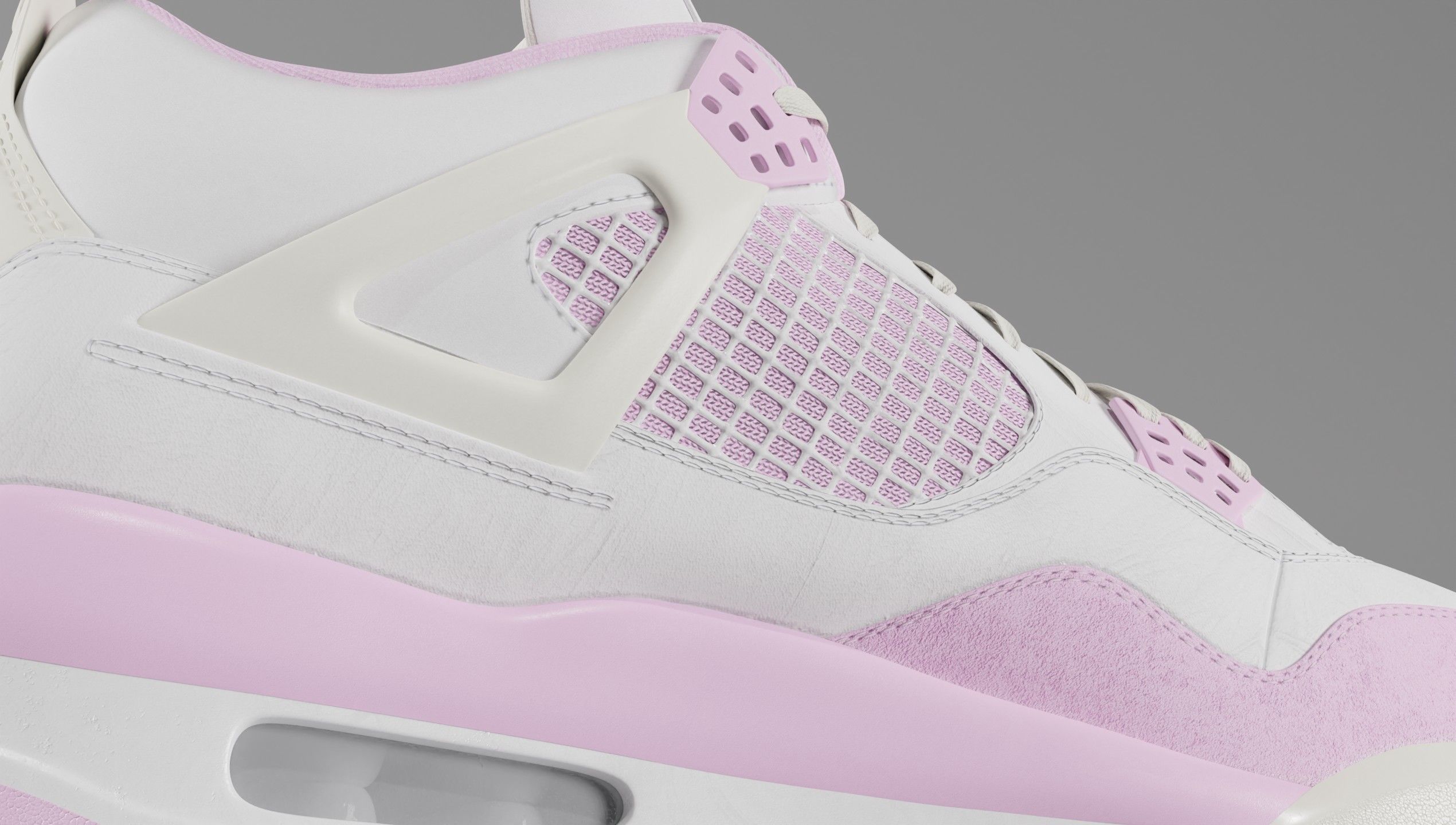 Jordan 4 Bubblegum Shoe Low-poly 3D model_10