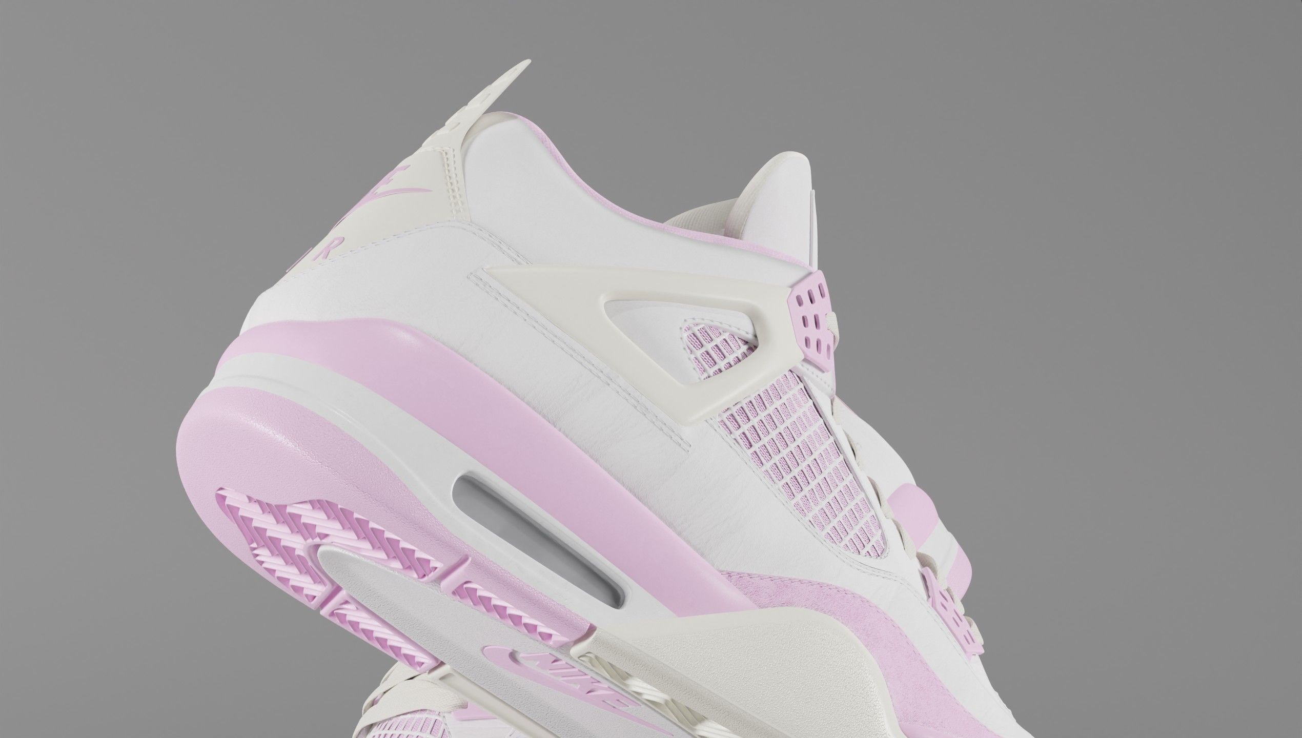 Jordan 4 Bubblegum Shoe Low-poly 3D model_8