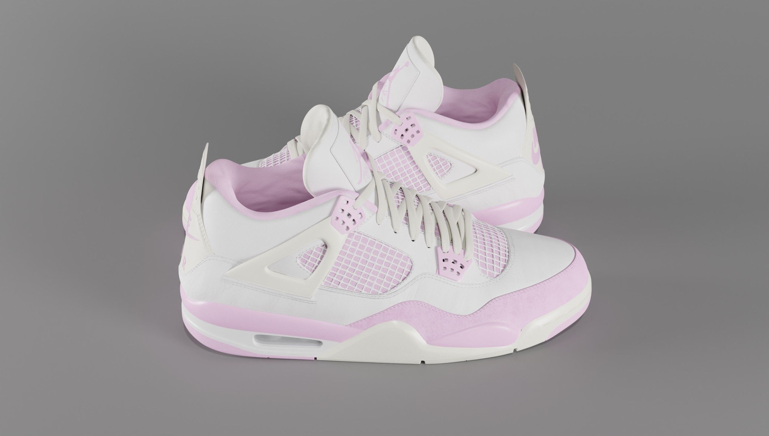 Jordan 4 Bubblegum Shoe Low-poly 3D model_17