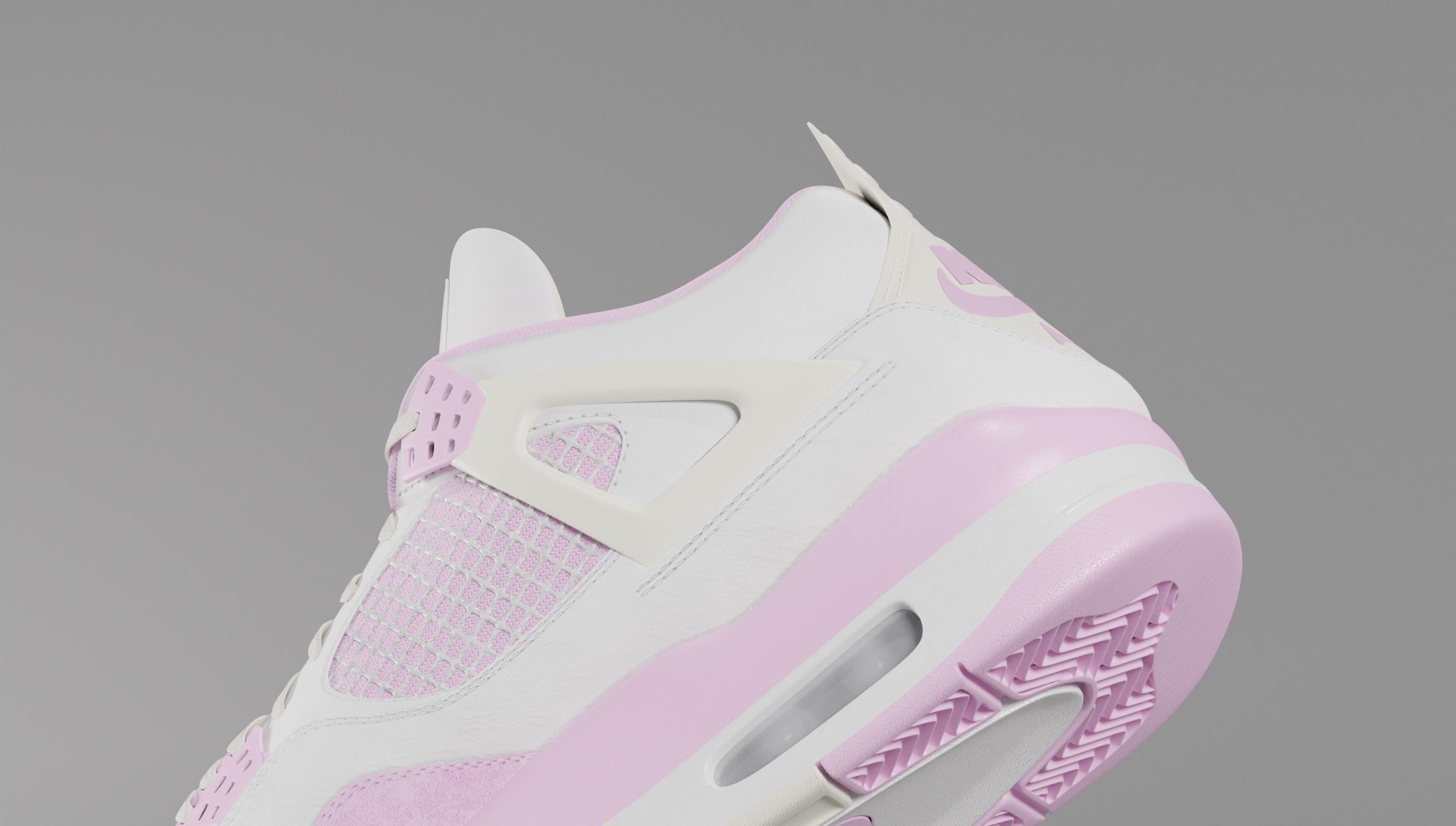 Jordan 4 Bubblegum Shoe Low-poly 3D model_9