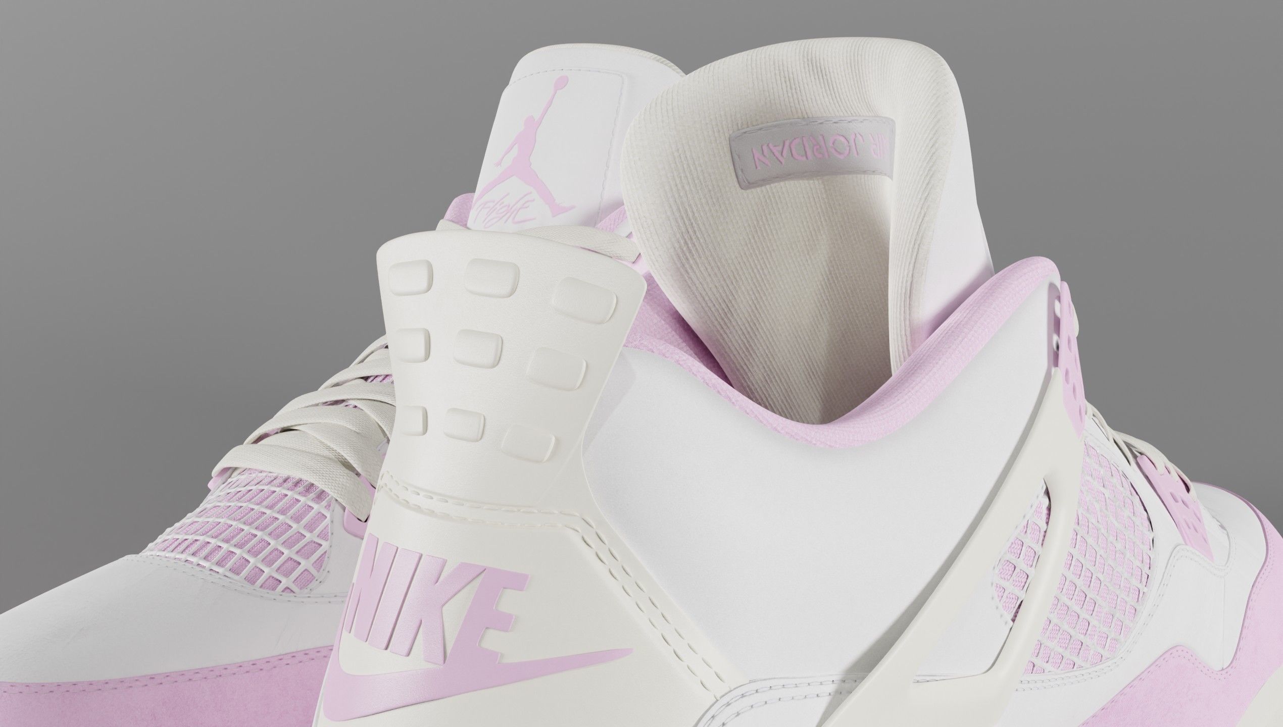 Jordan 4 Bubblegum Shoe Low-poly 3D model_27