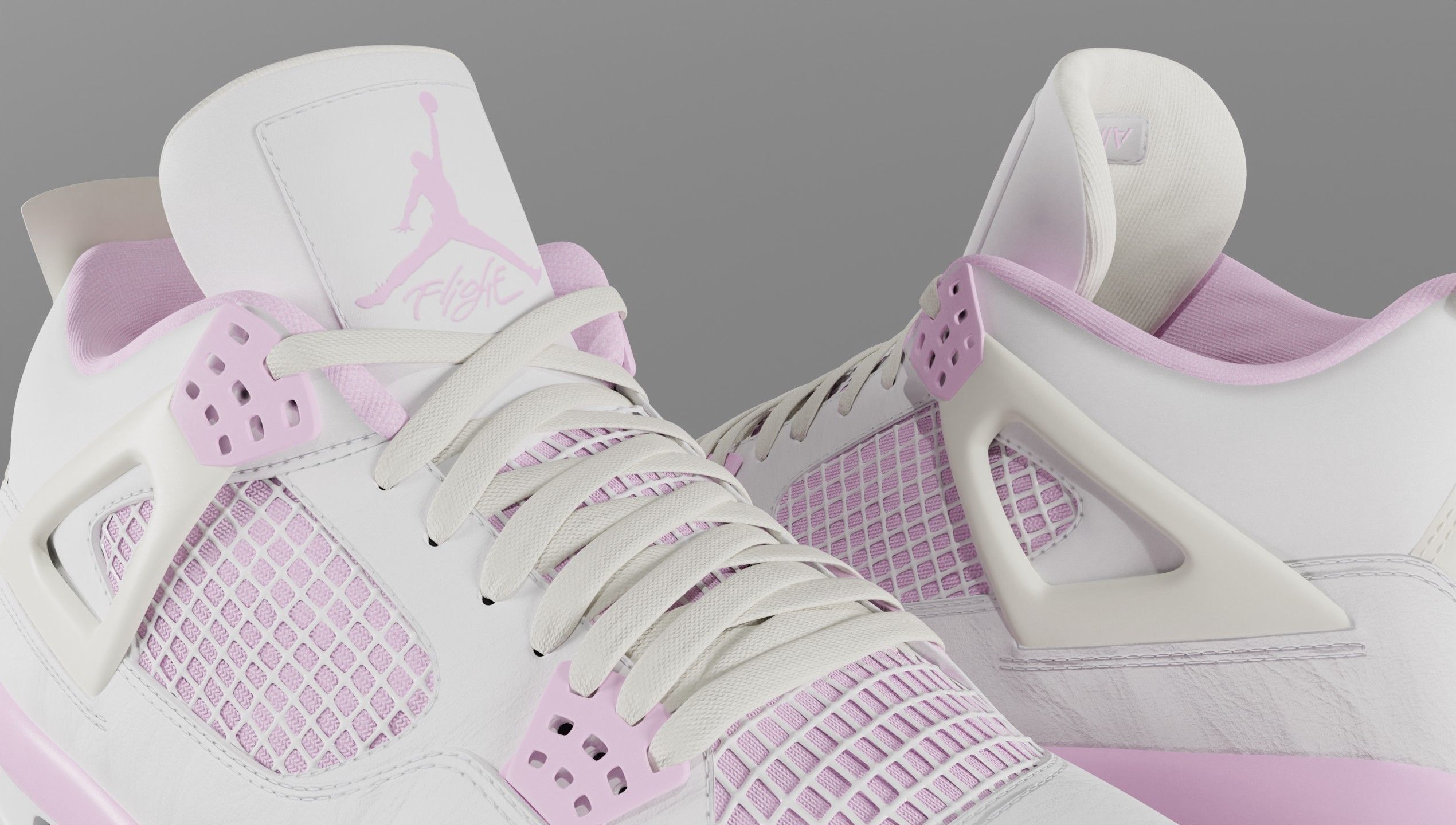 Jordan 4 Bubblegum Shoe Low-poly 3D model_62