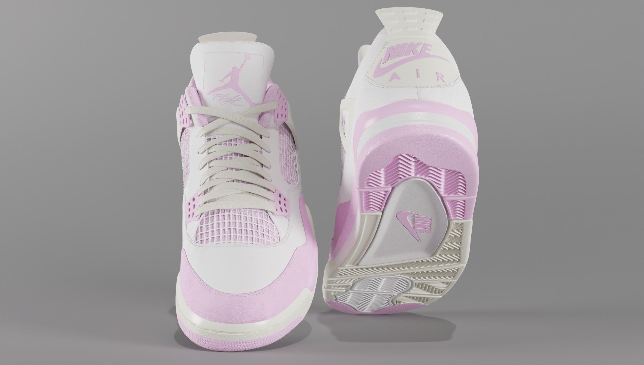 Jordan 4 Bubblegum Shoe Low-poly 3D model_14