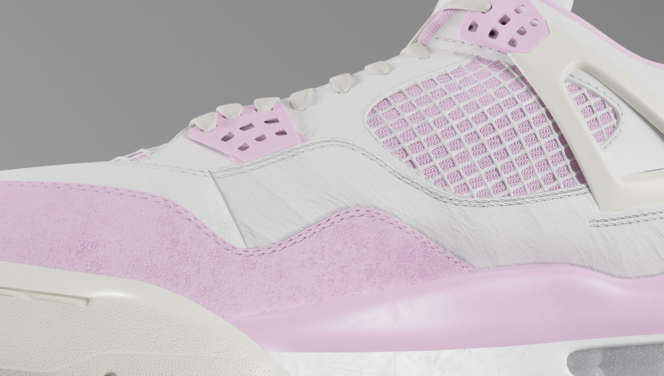 Jordan 4 Bubblegum Shoe Low-poly 3D model_32
