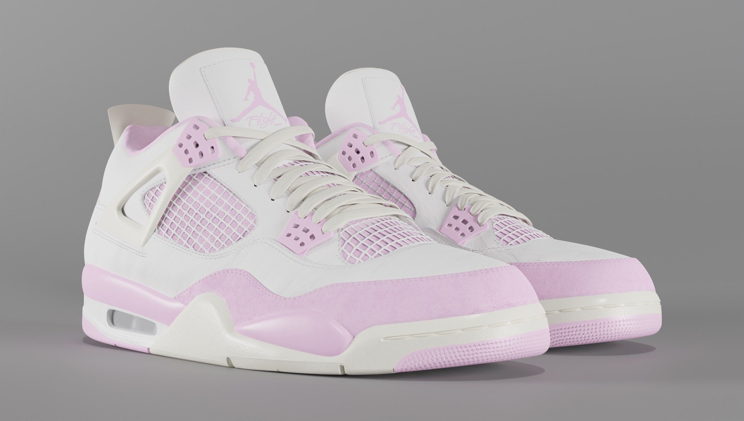 Jordan 4 Bubblegum Shoe Low-poly 3D model_30