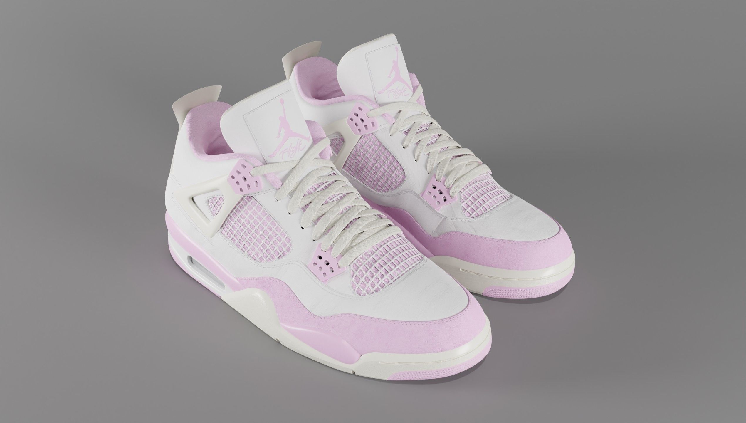 Jordan 4 Bubblegum Shoe Low-poly 3D model_22