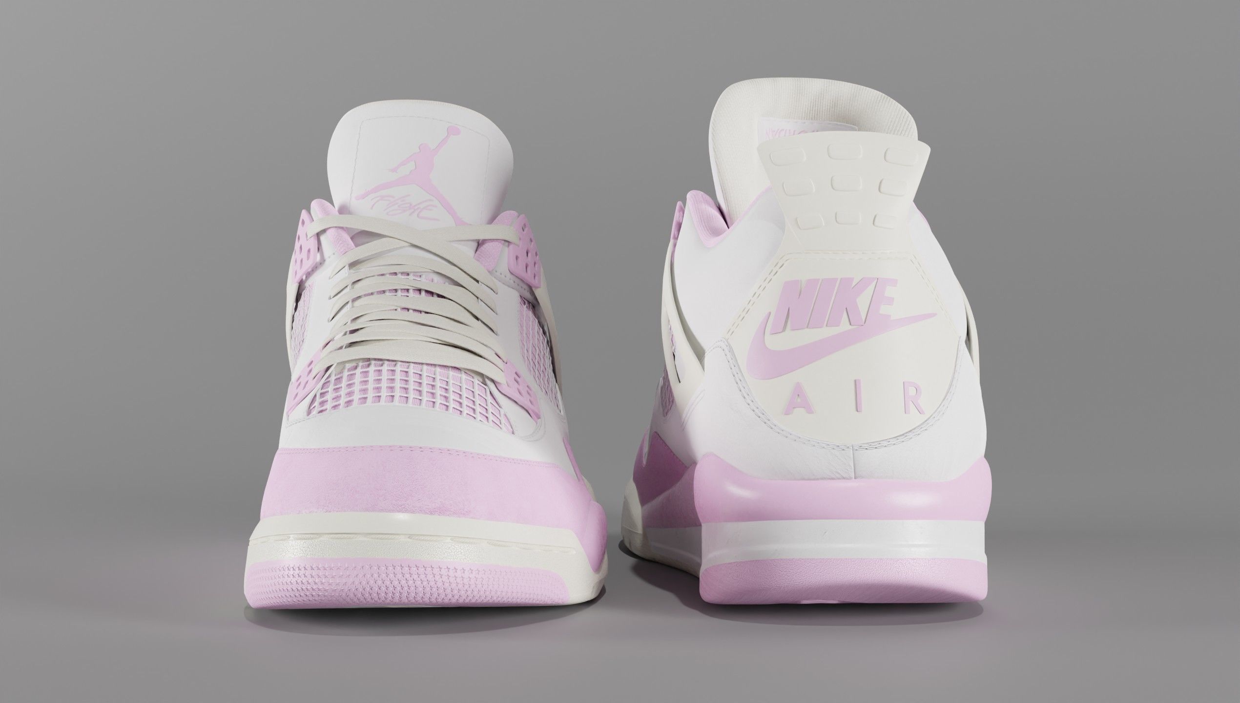Jordan 4 Bubblegum Shoe Low-poly 3D model_48