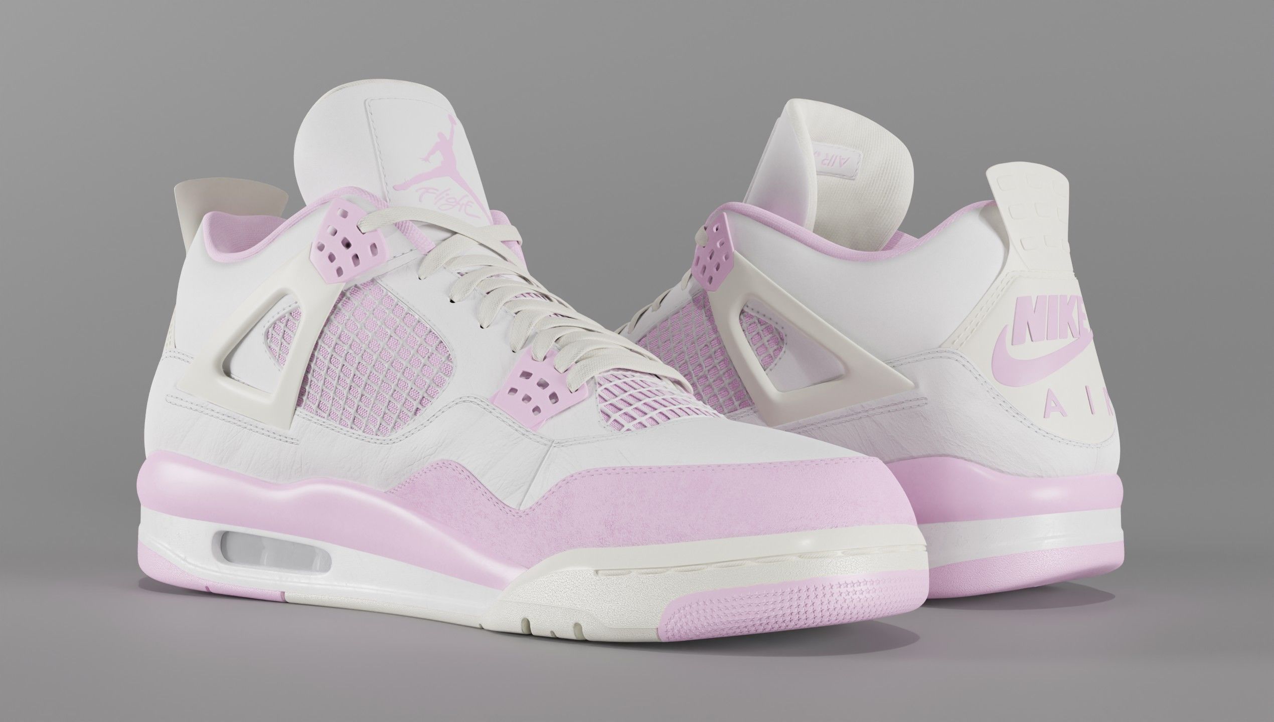 Jordan 4 Bubblegum Shoe Low-poly 3D model_58