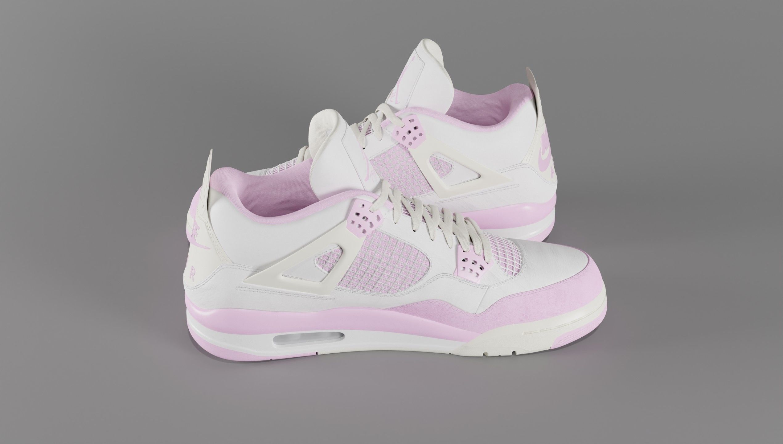Jordan 4 Bubblegum Shoe Low-poly 3D model_36