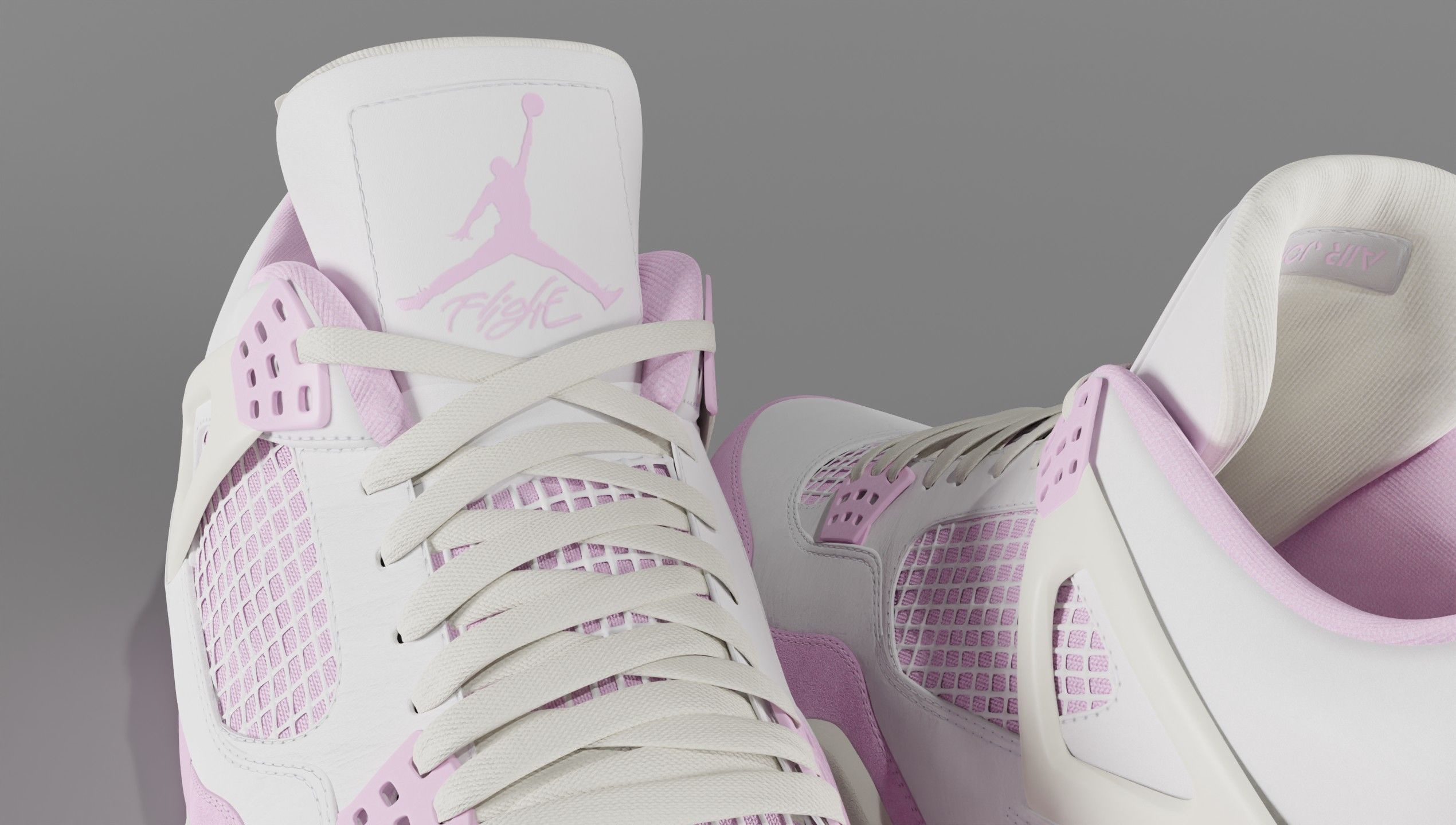 Jordan 4 Bubblegum Shoe Low-poly 3D model_13
