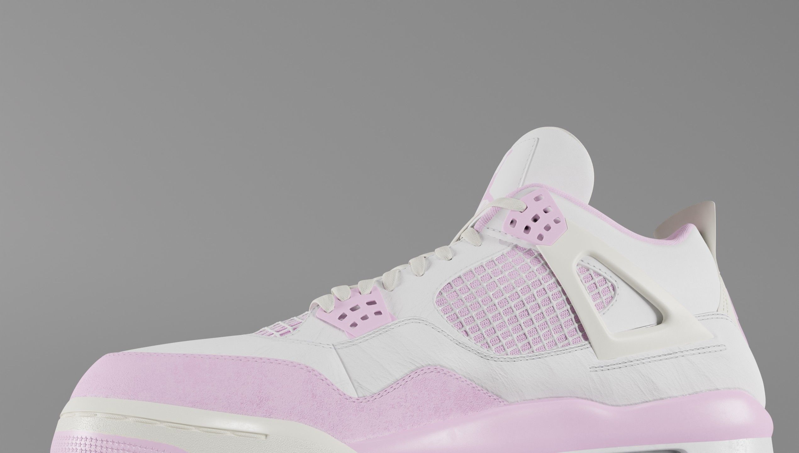 Jordan 4 Bubblegum Shoe Low-poly 3D model_25