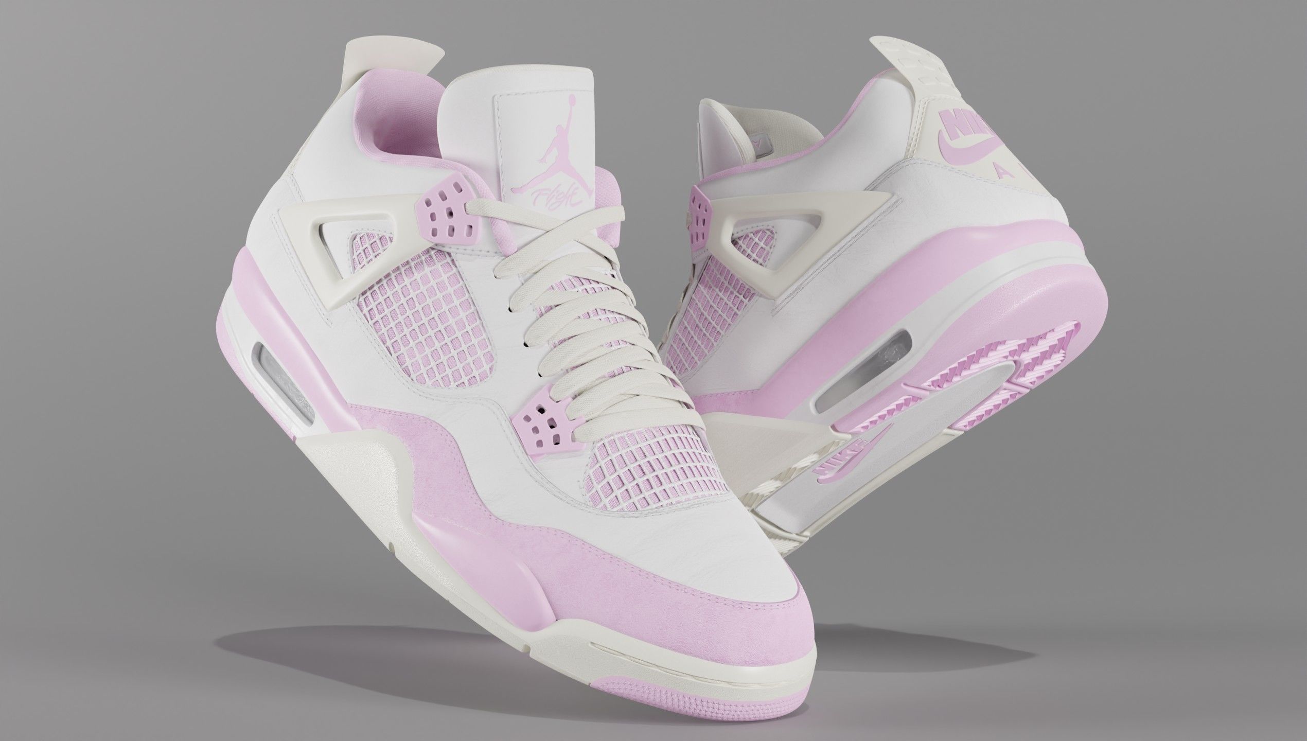 Jordan 4 Bubblegum Shoe Low-poly 3D model_20