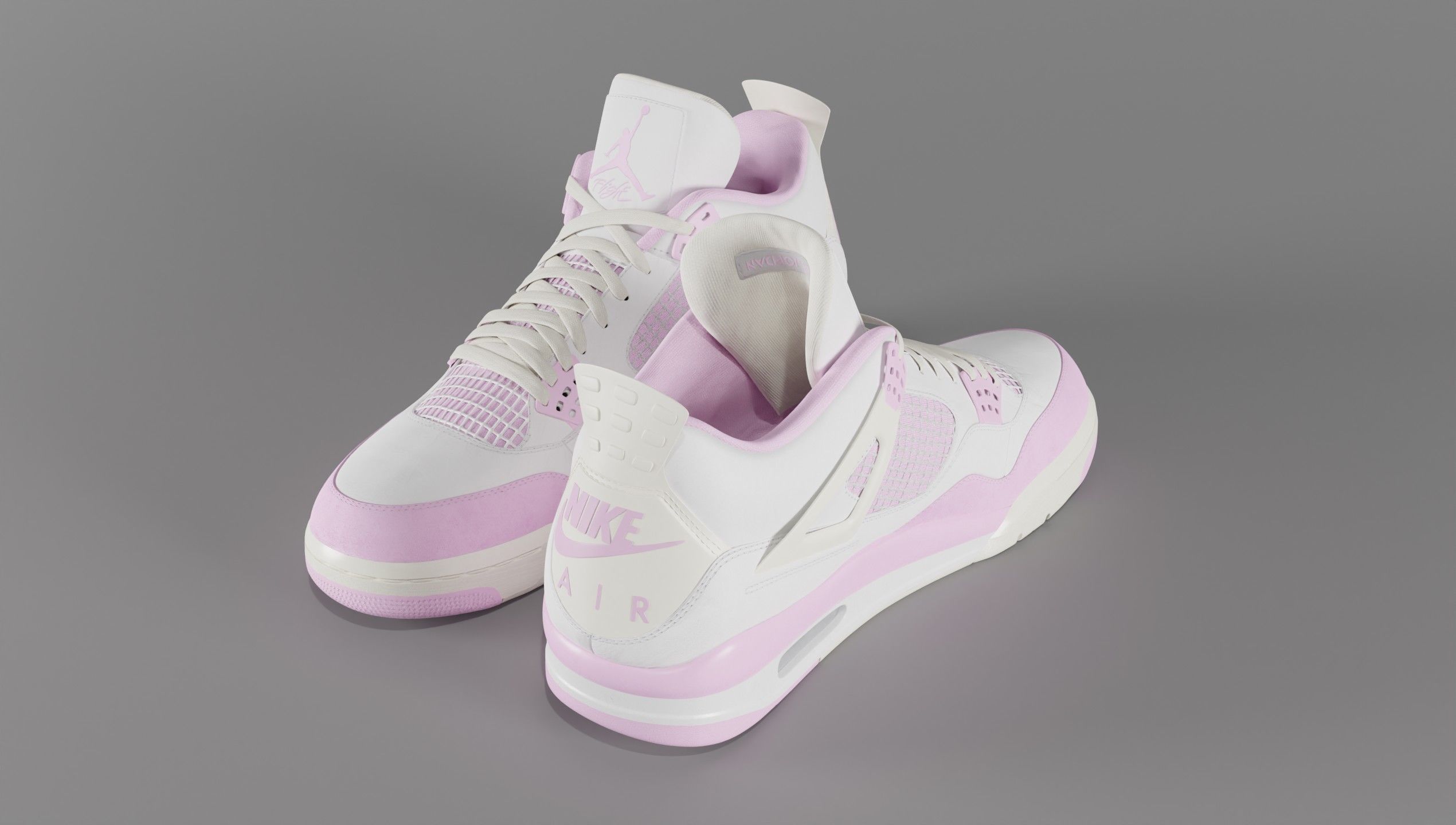 Jordan 4 Bubblegum Shoe Low-poly 3D model_26