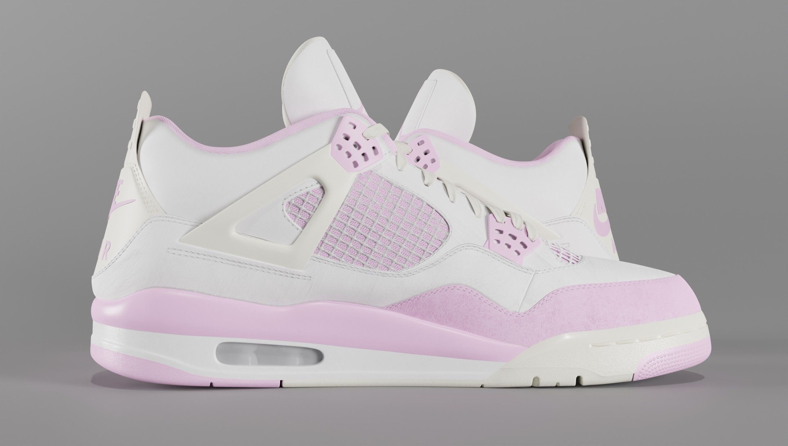 Jordan 4 Bubblegum Shoe Low-poly 3D model_16
