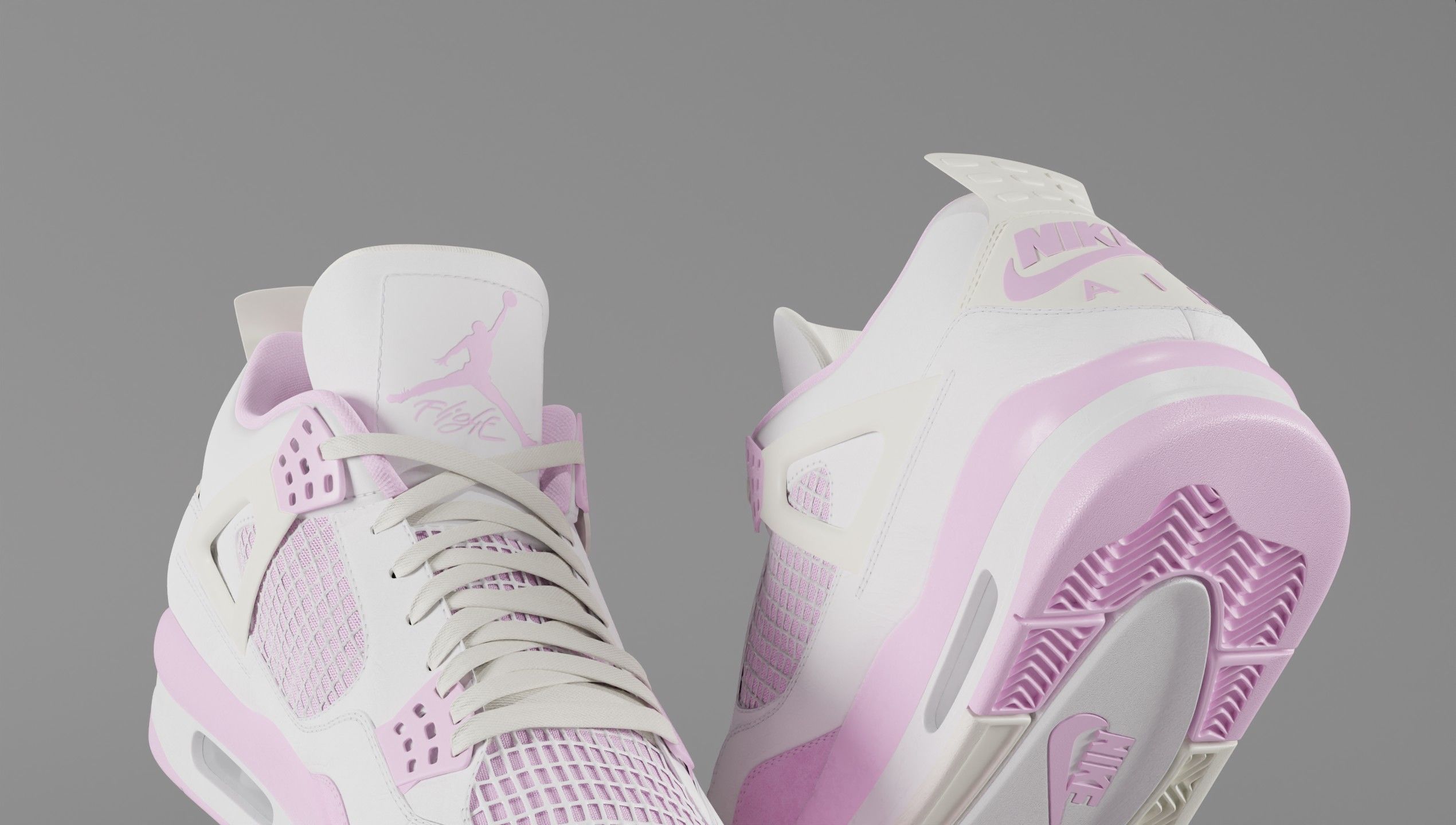 Jordan 4 Bubblegum Shoe Low-poly 3D model_29
