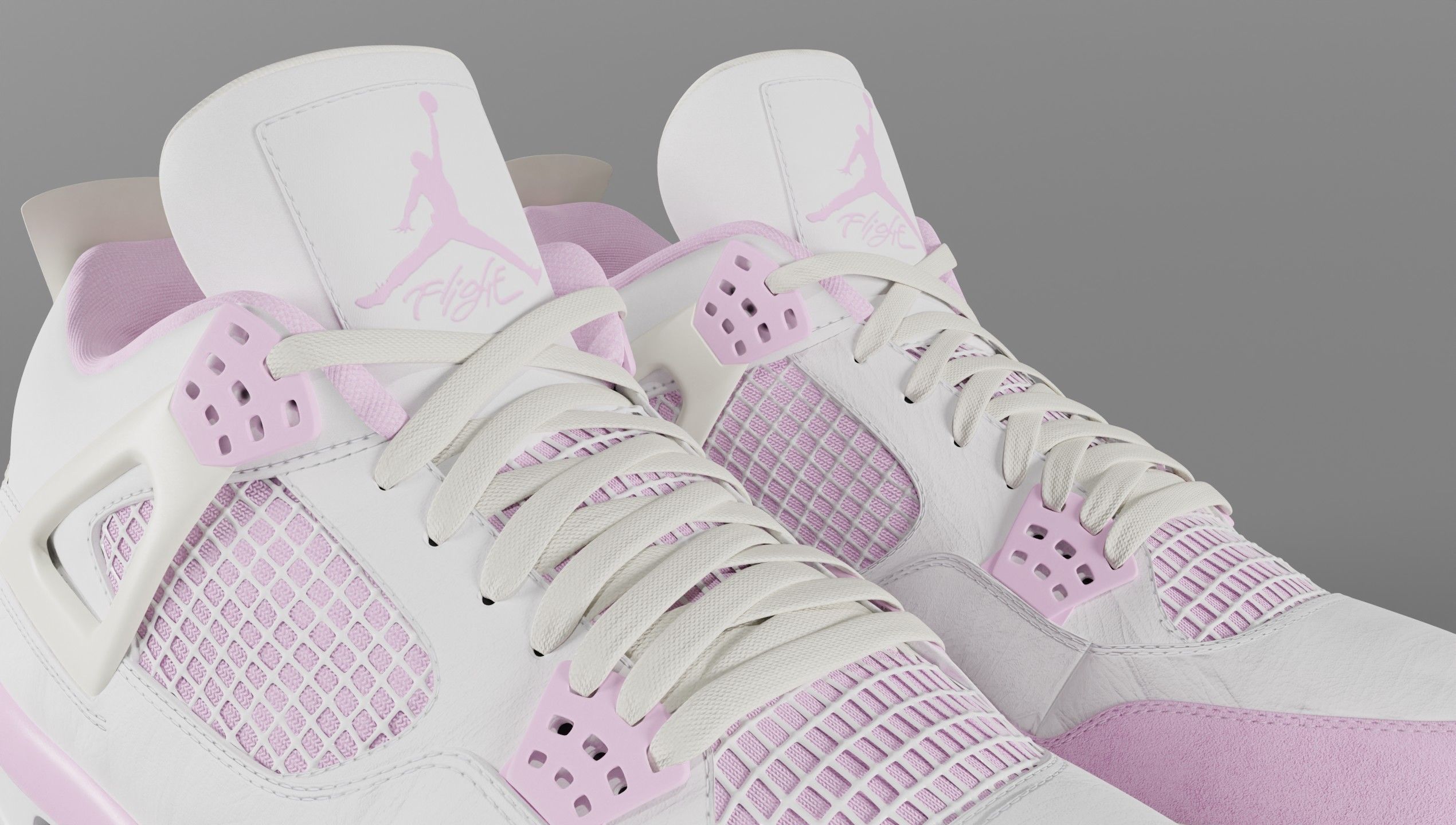 Jordan 4 Bubblegum Shoe Low-poly 3D model_21