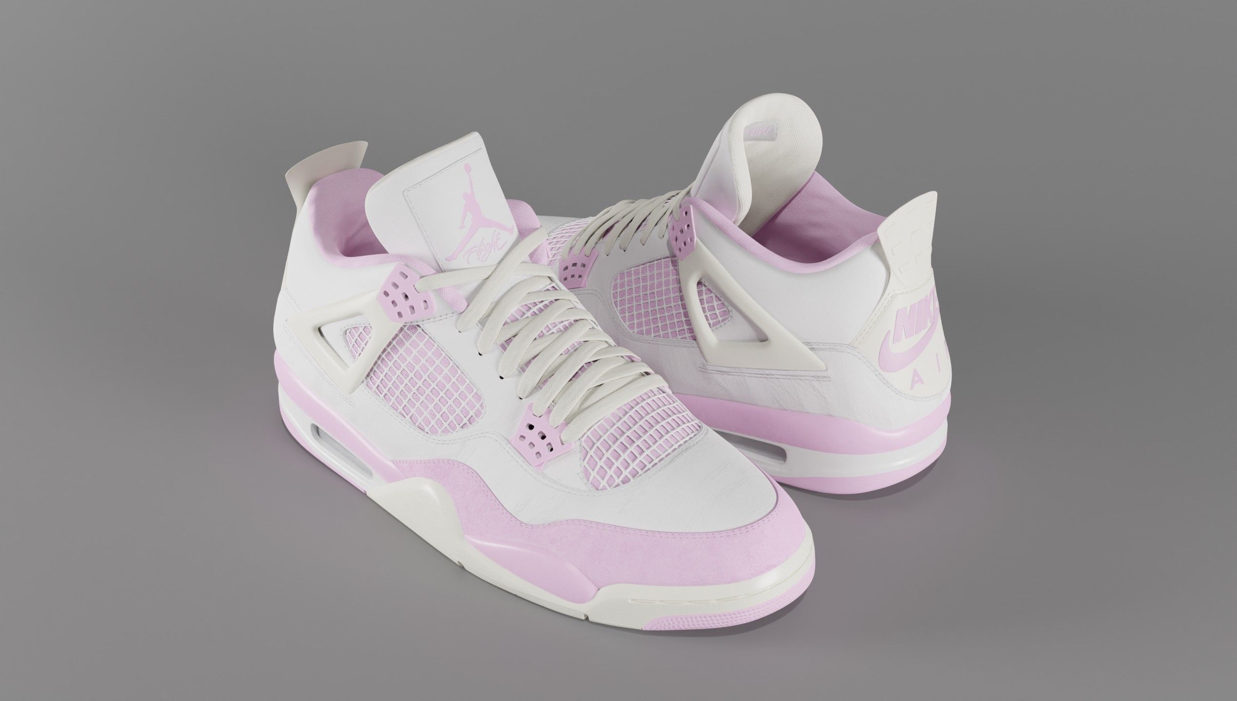 Jordan 4 Bubblegum Shoe Low-poly 3D model_39