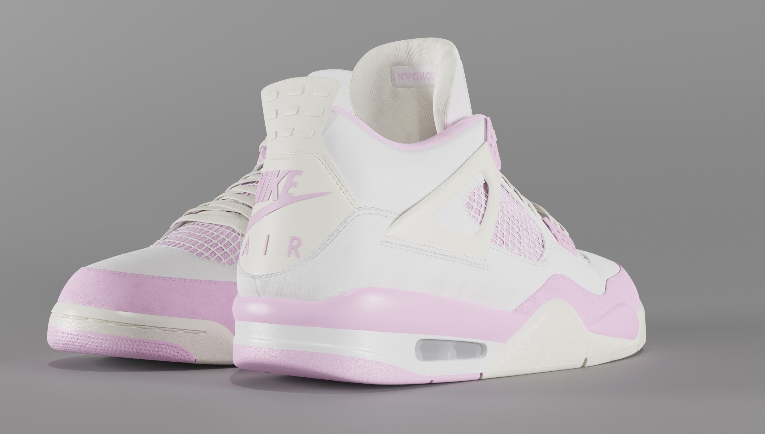 Jordan 4 Bubblegum Shoe Low-poly 3D model_44