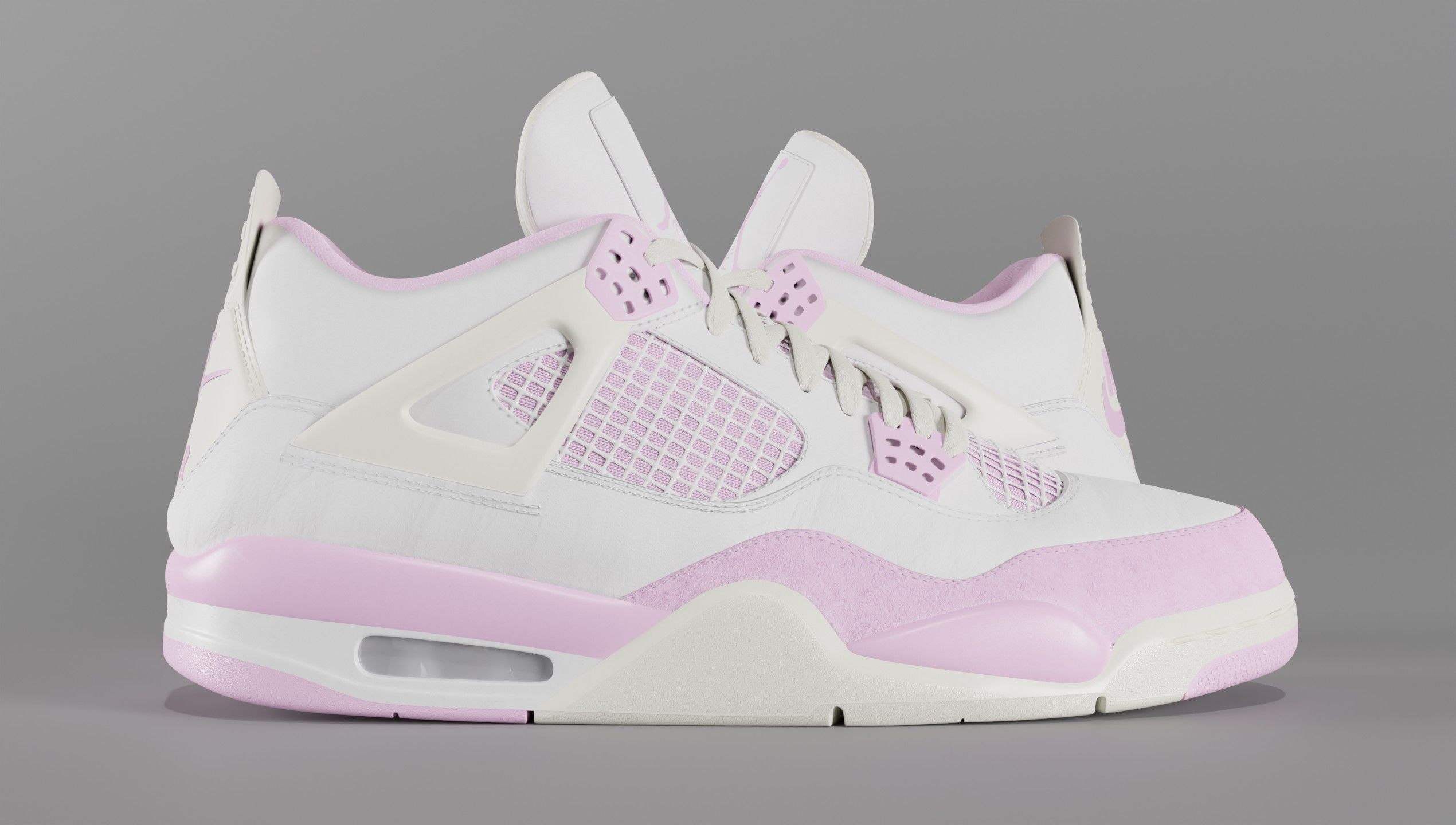 Jordan 4 Bubblegum Shoe Low-poly 3D model_42