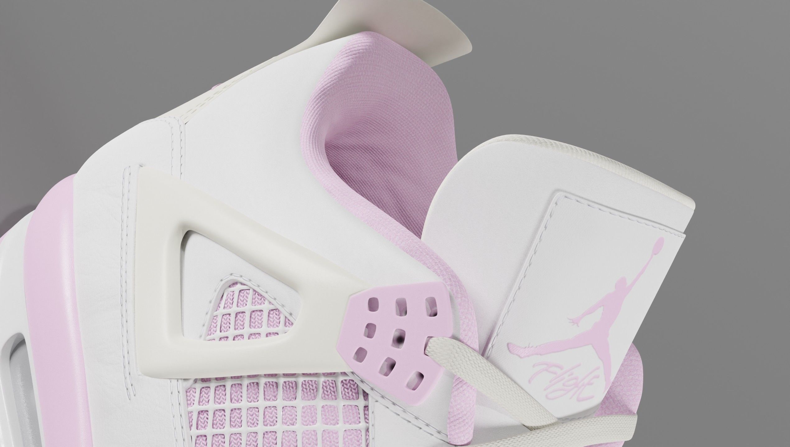 Jordan 4 Bubblegum Shoe Low-poly 3D model_5
