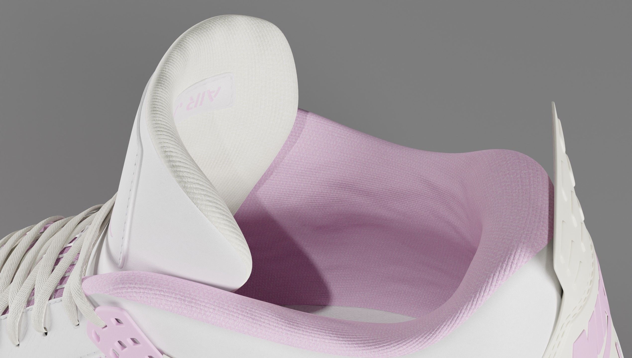 Jordan 4 Bubblegum Shoe Low-poly 3D model_2