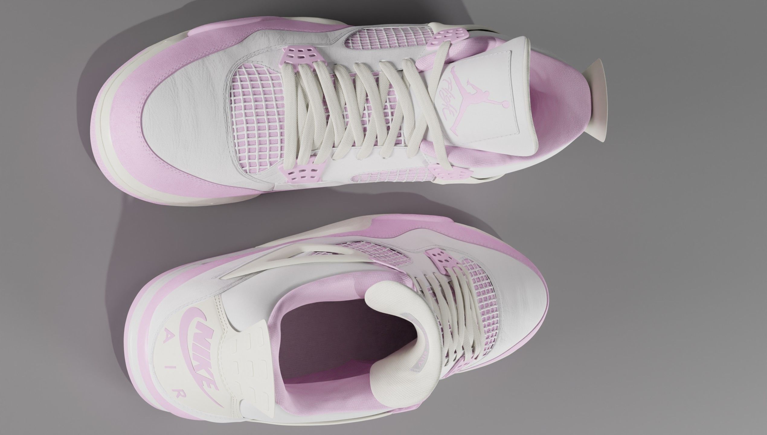 Jordan 4 Bubblegum Shoe Low-poly 3D model_35