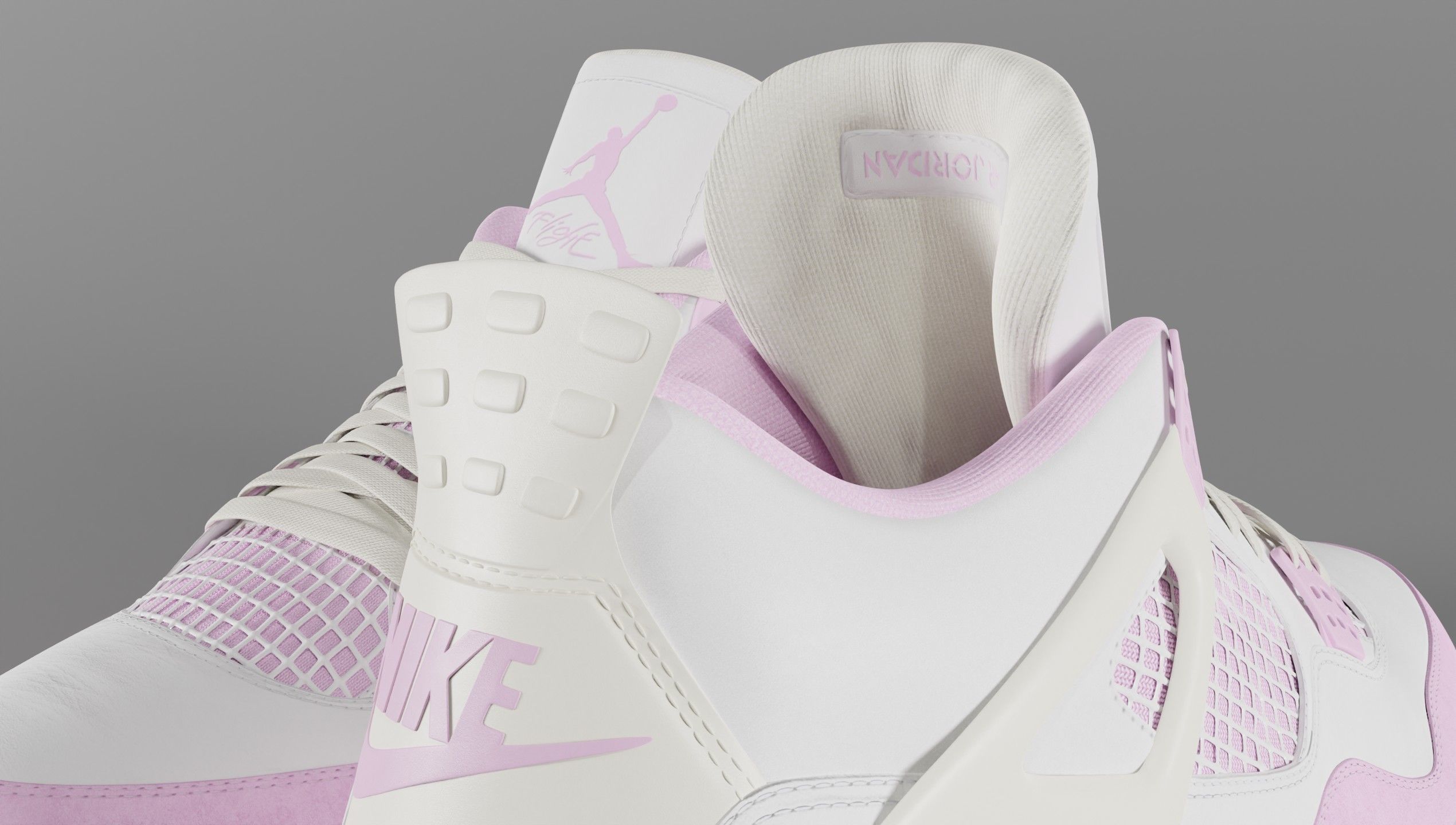 Jordan 4 Bubblegum Shoe Low-poly 3D model_46