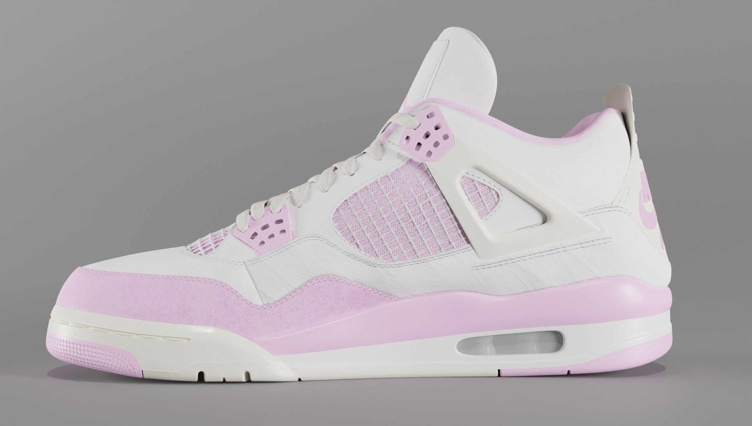 Jordan 4 Bubblegum Shoe Low-poly 3D model_7