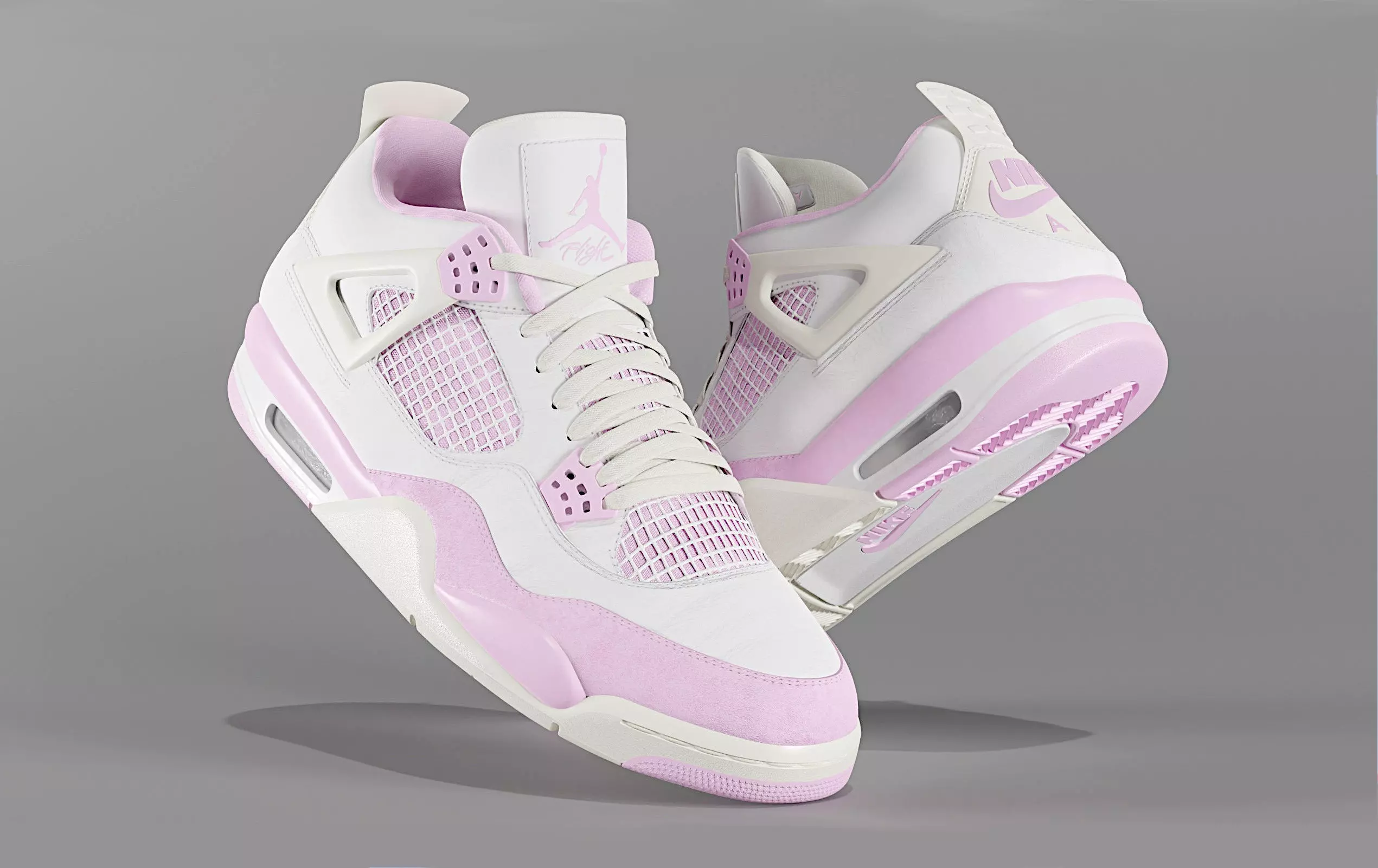 Jordan 4 Bubblegum Shoe Low-poly 3D model_0