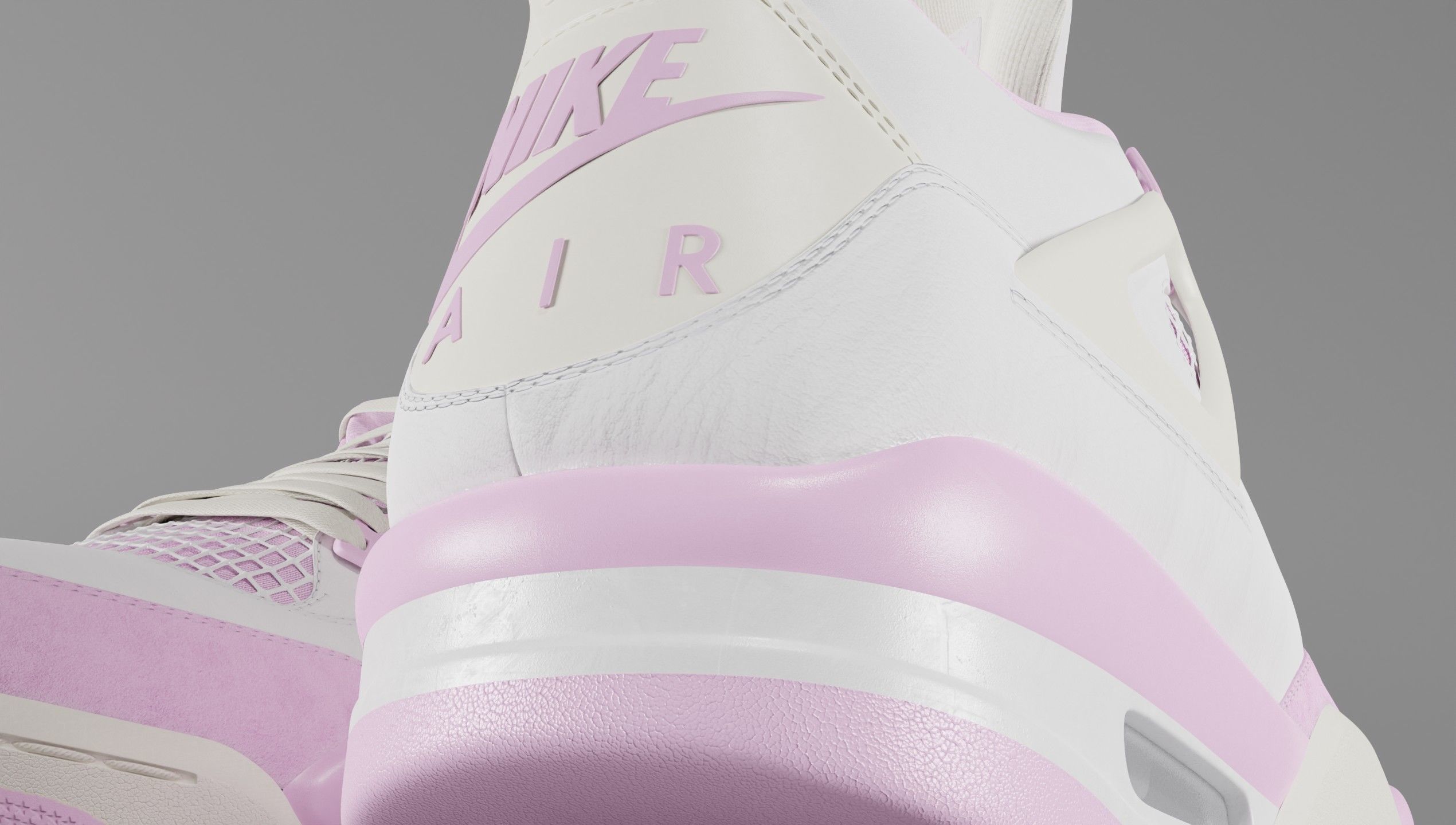 Jordan 4 Bubblegum Shoe Low-poly 3D model_52