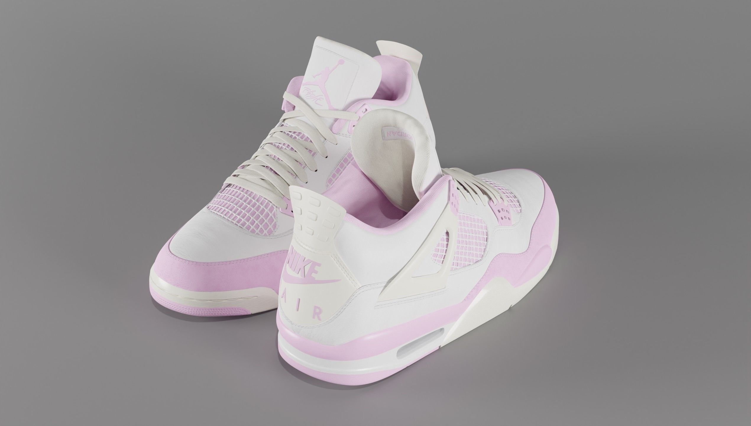 Jordan 4 Bubblegum Shoe Low-poly 3D model_56