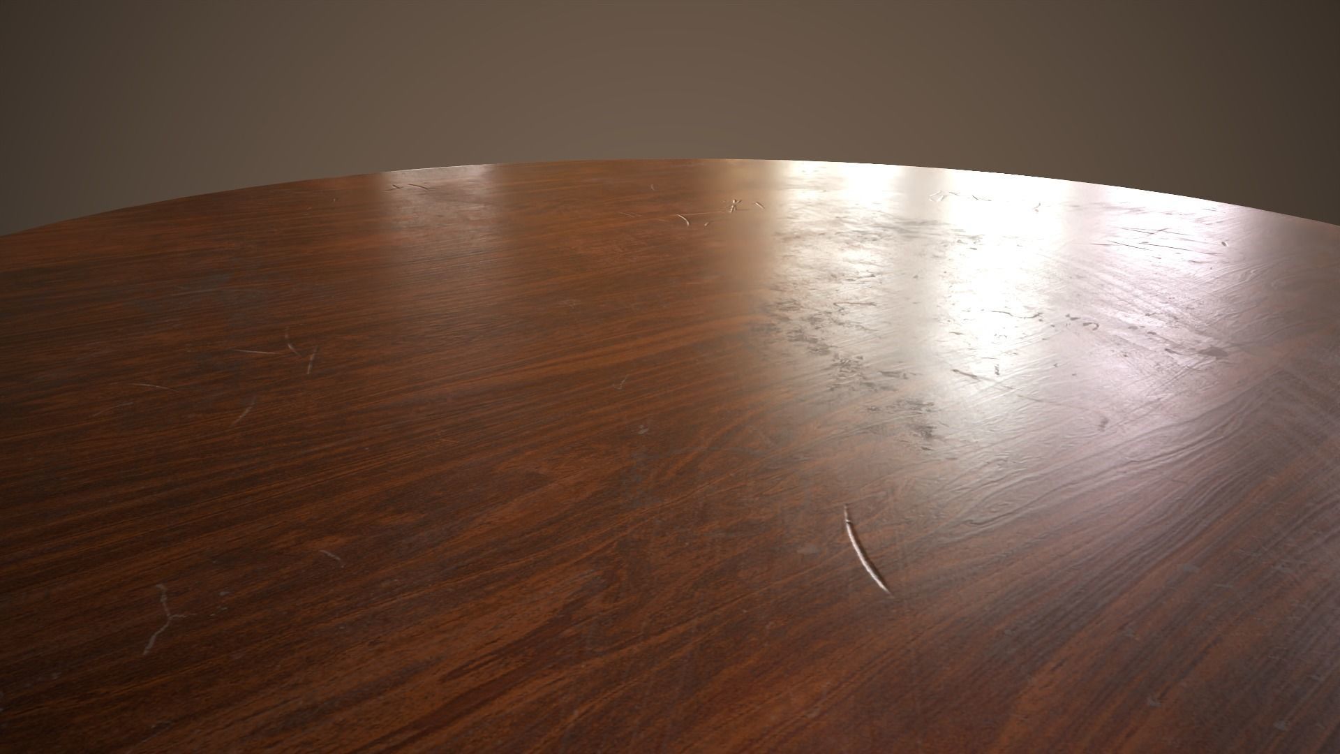 Vintage round table Low-poly 3D model_8