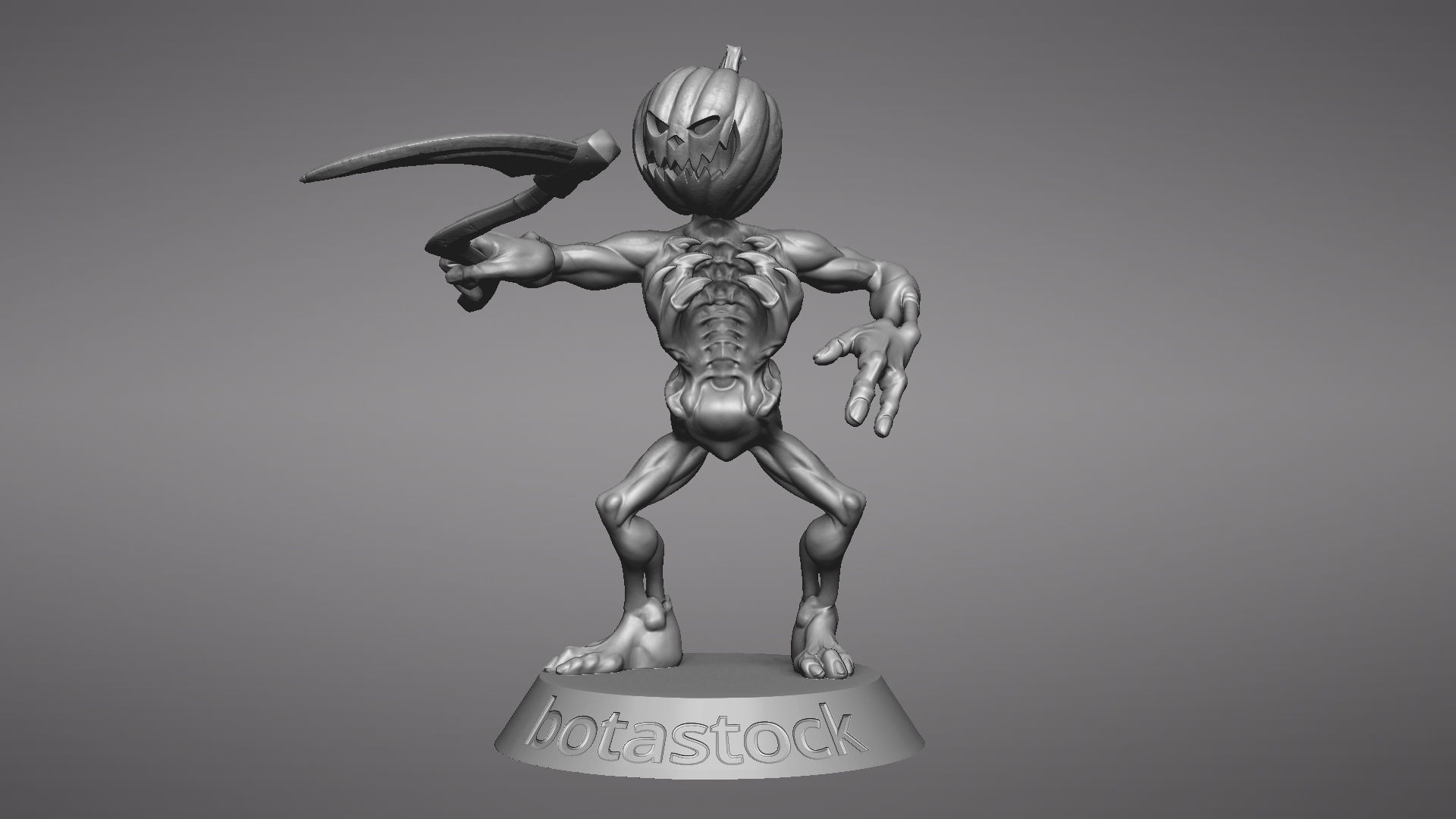 Pumpkin Undead Pose 08 3D print model_36