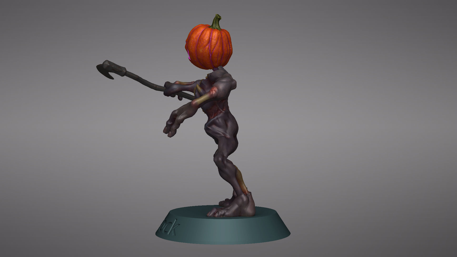 Pumpkin Undead Pose 08 3D print model_24