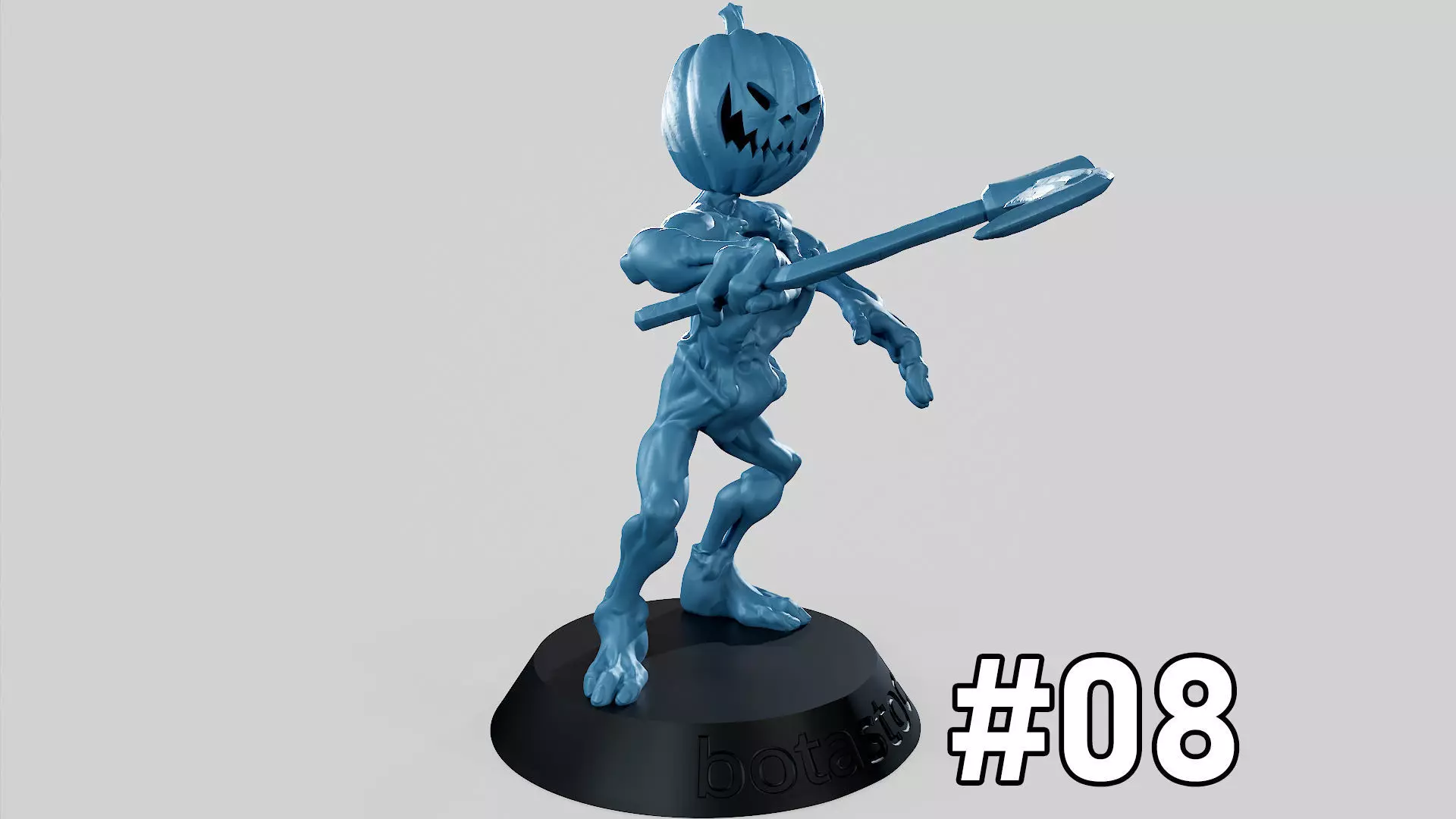 Pumpkin Undead Pose 08 3D print model_0