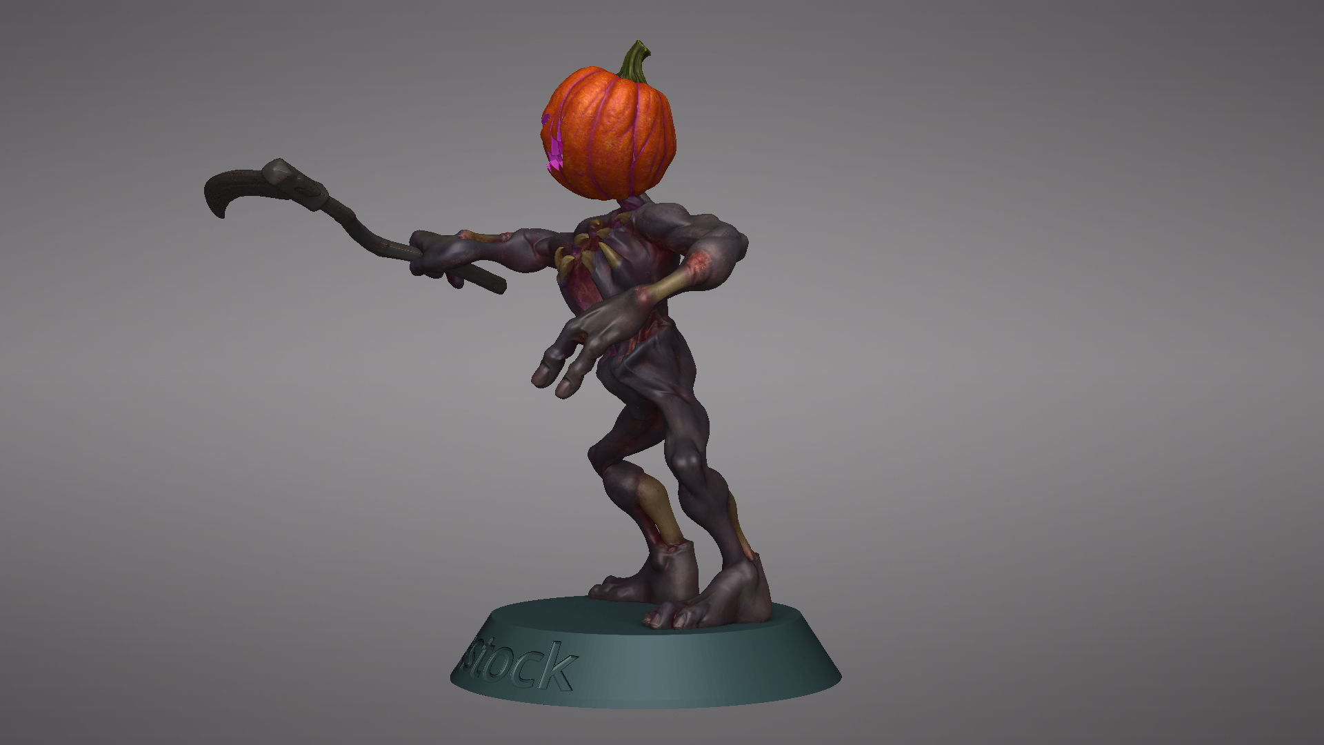 Pumpkin Undead Pose 08 3D print model_23