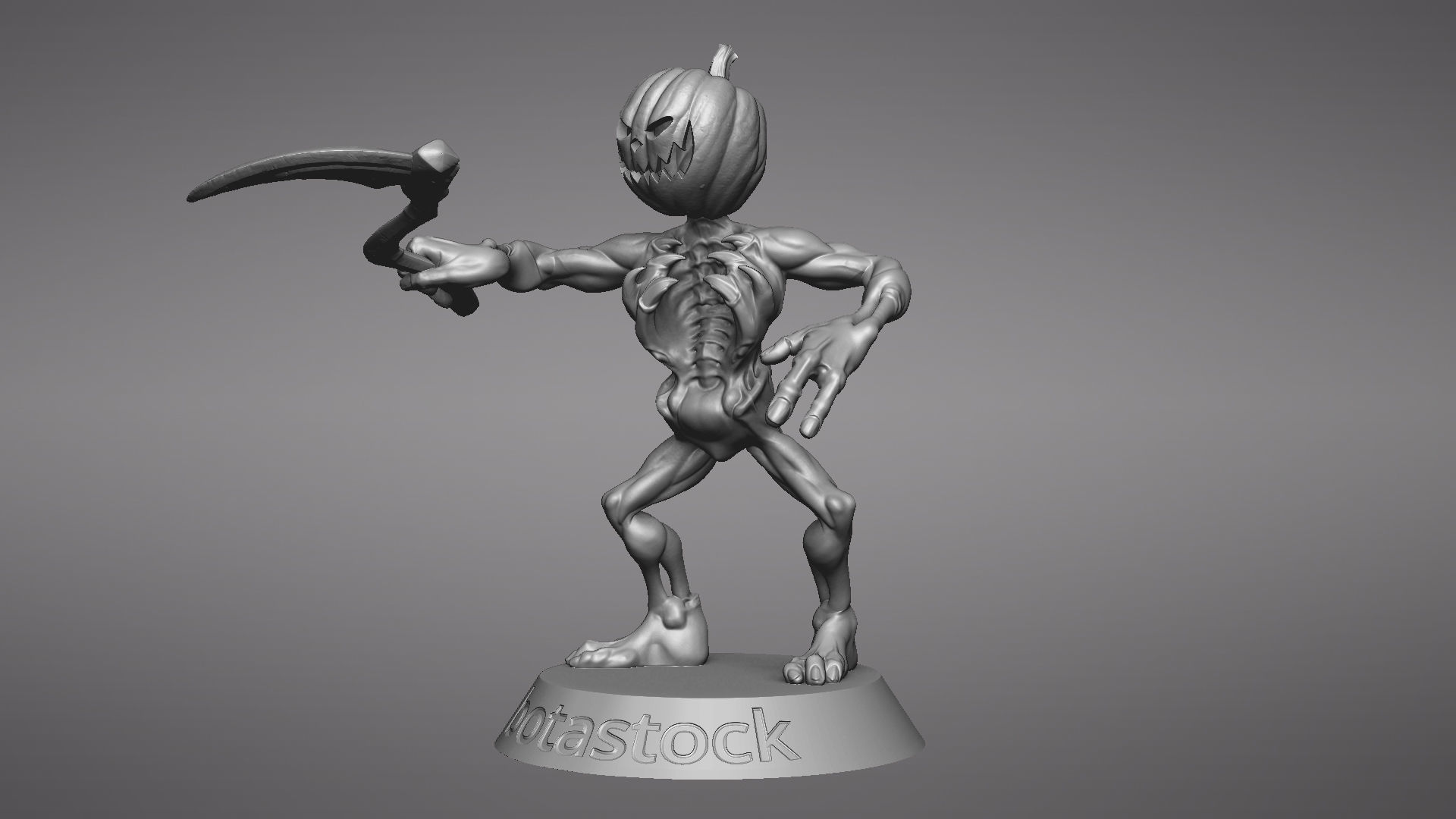Pumpkin Undead Pose 08 3D print model_37