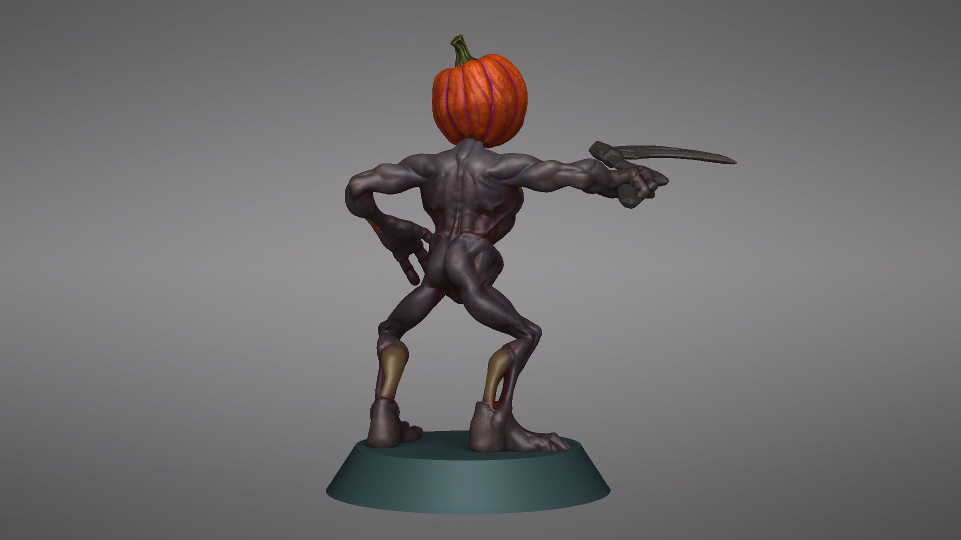 Pumpkin Undead Pose 08 3D print model_29