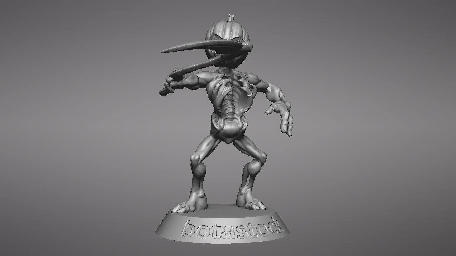 Pumpkin Undead Pose 08 3D print model_35