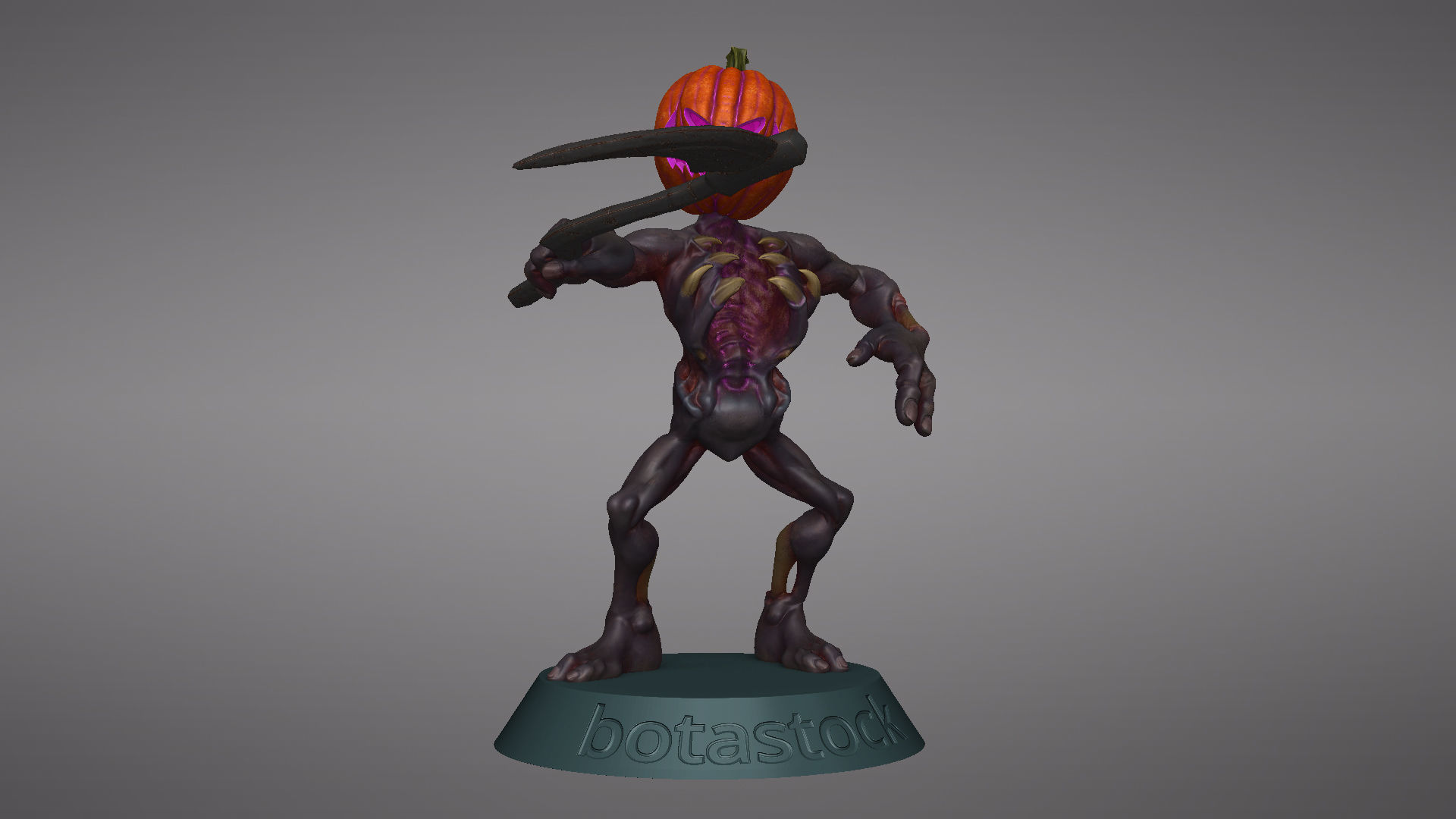 Pumpkin Undead Pose 08 3D print model_19