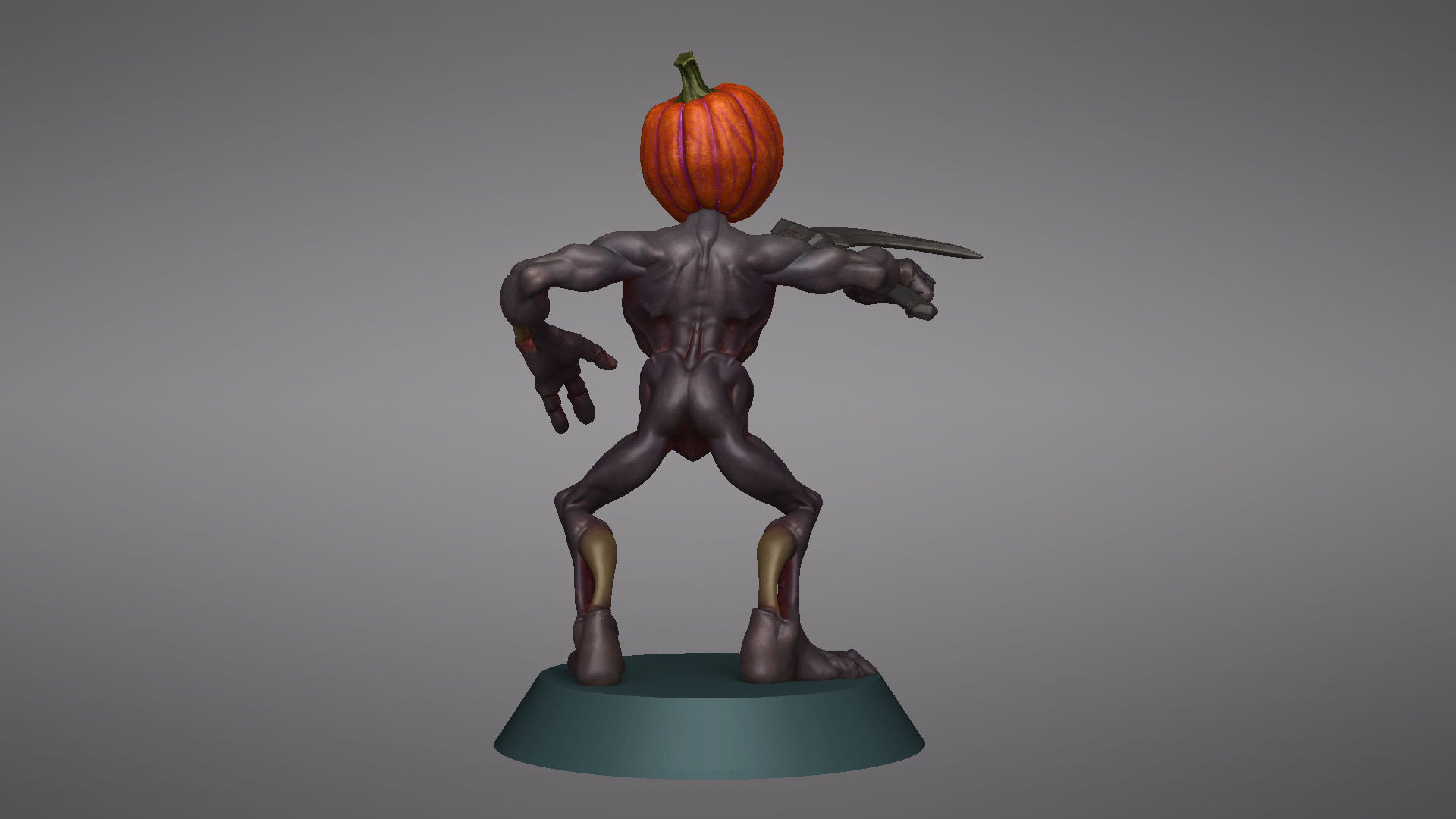 Pumpkin Undead Pose 08 3D print model_28