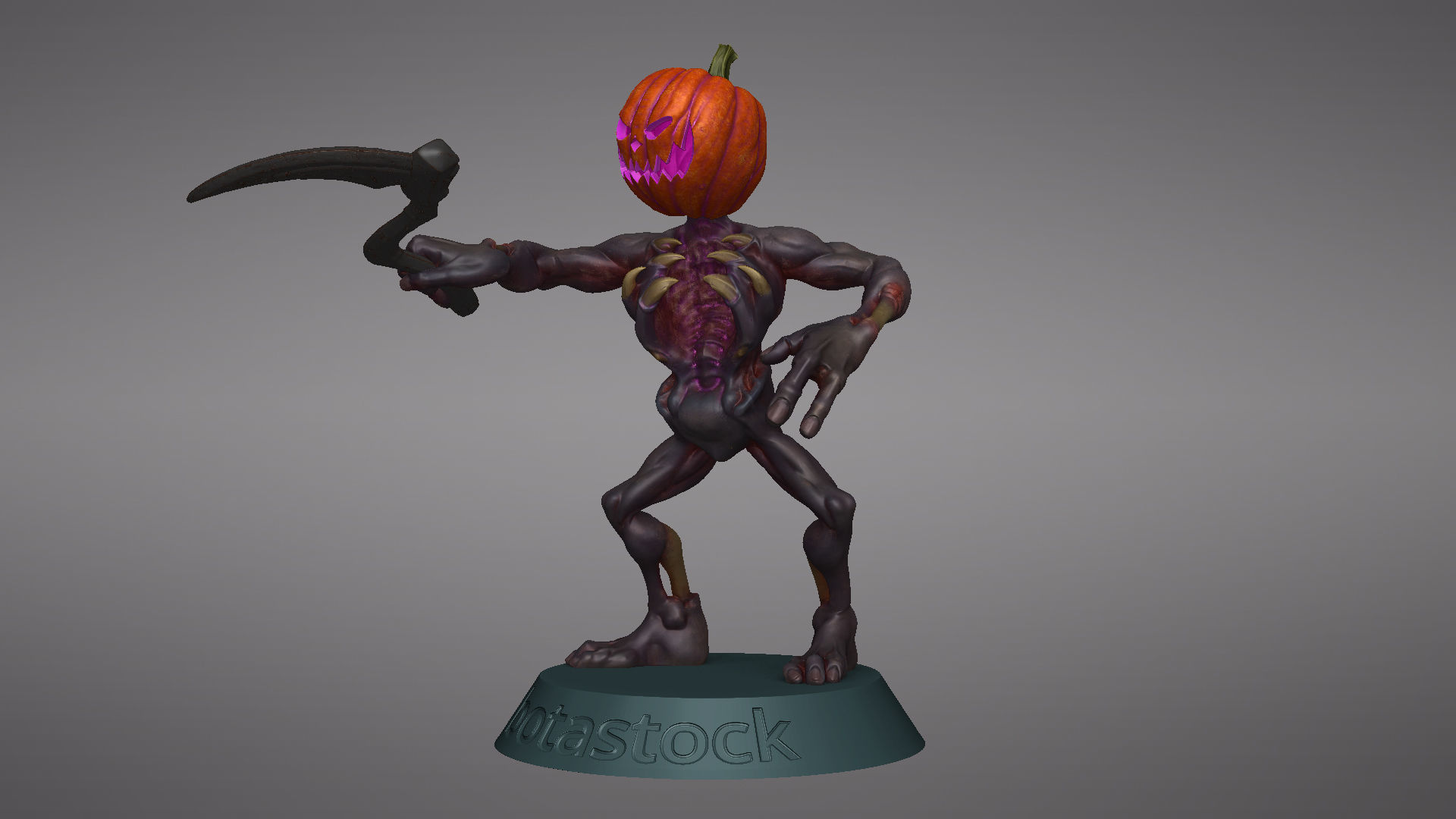 Pumpkin Undead Pose 08 3D print model_21