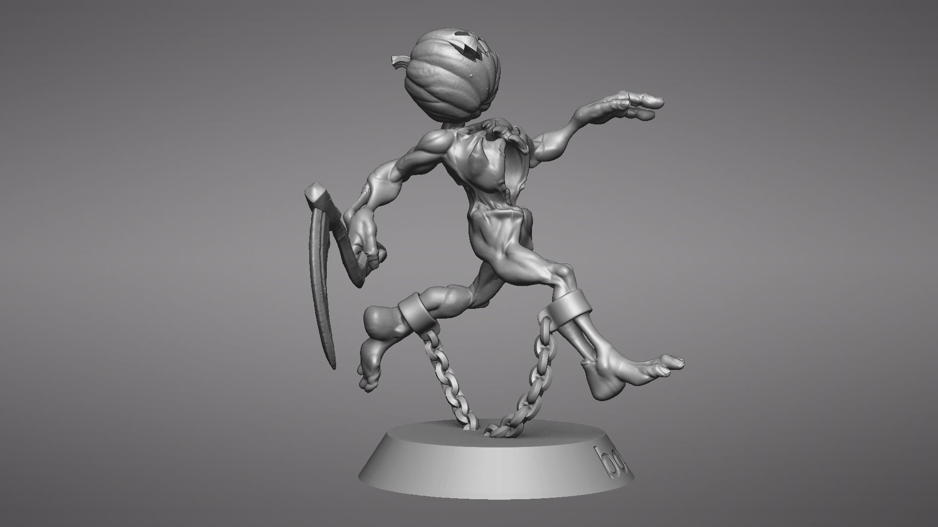 Pumpkin Undead Pose 09 3D print model_47