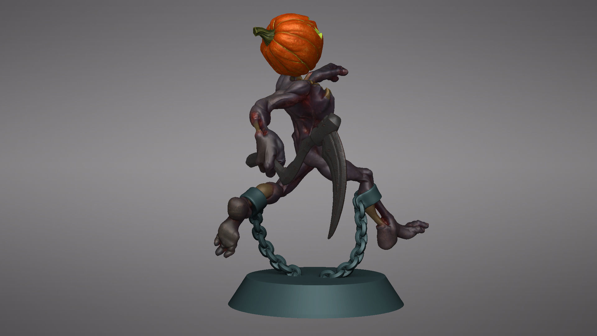 Pumpkin Undead Pose 09 3D print model_29