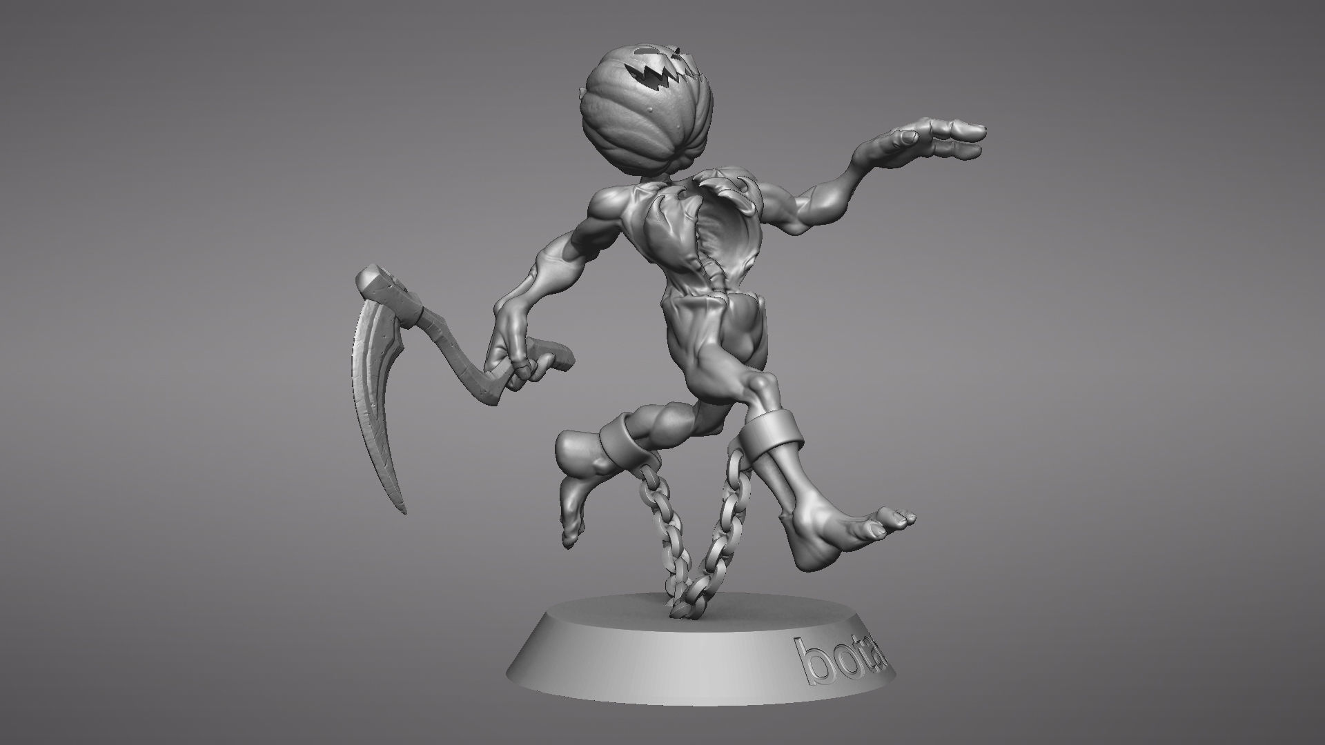 Pumpkin Undead Pose 09 3D print model_48